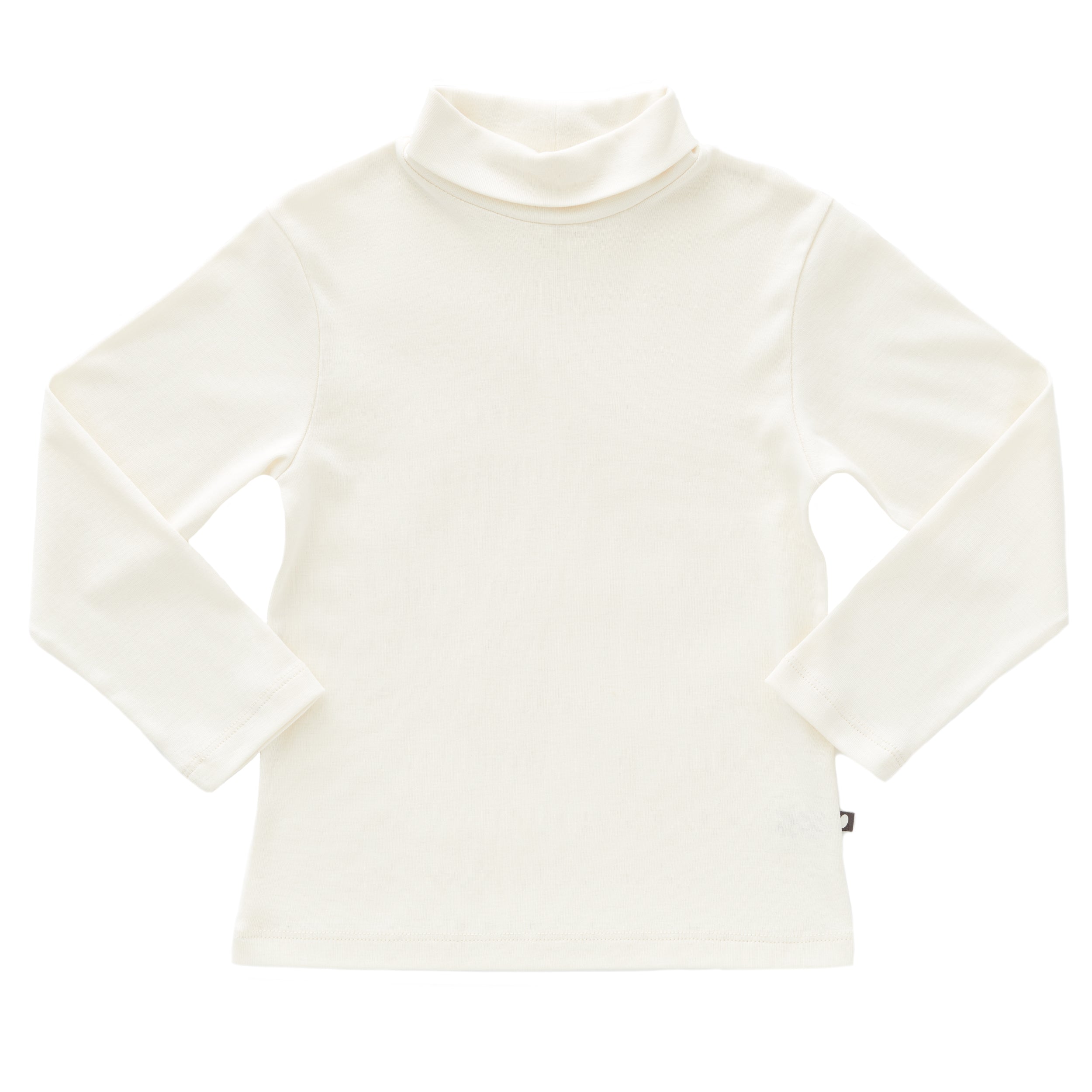 Girls White Turtleneck Cotton Top