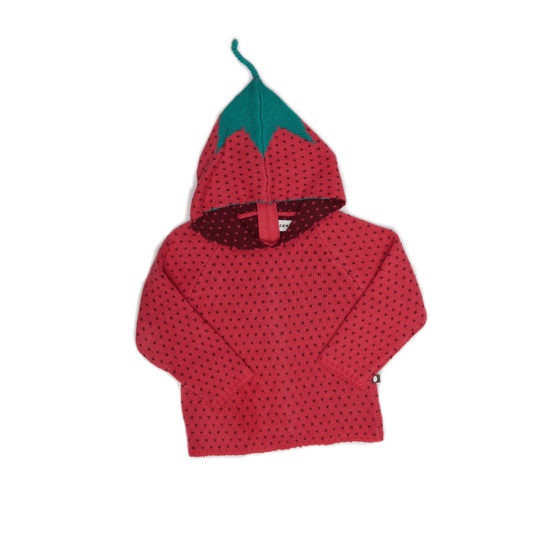 Girls Red Strawberry Hoodie Sweater