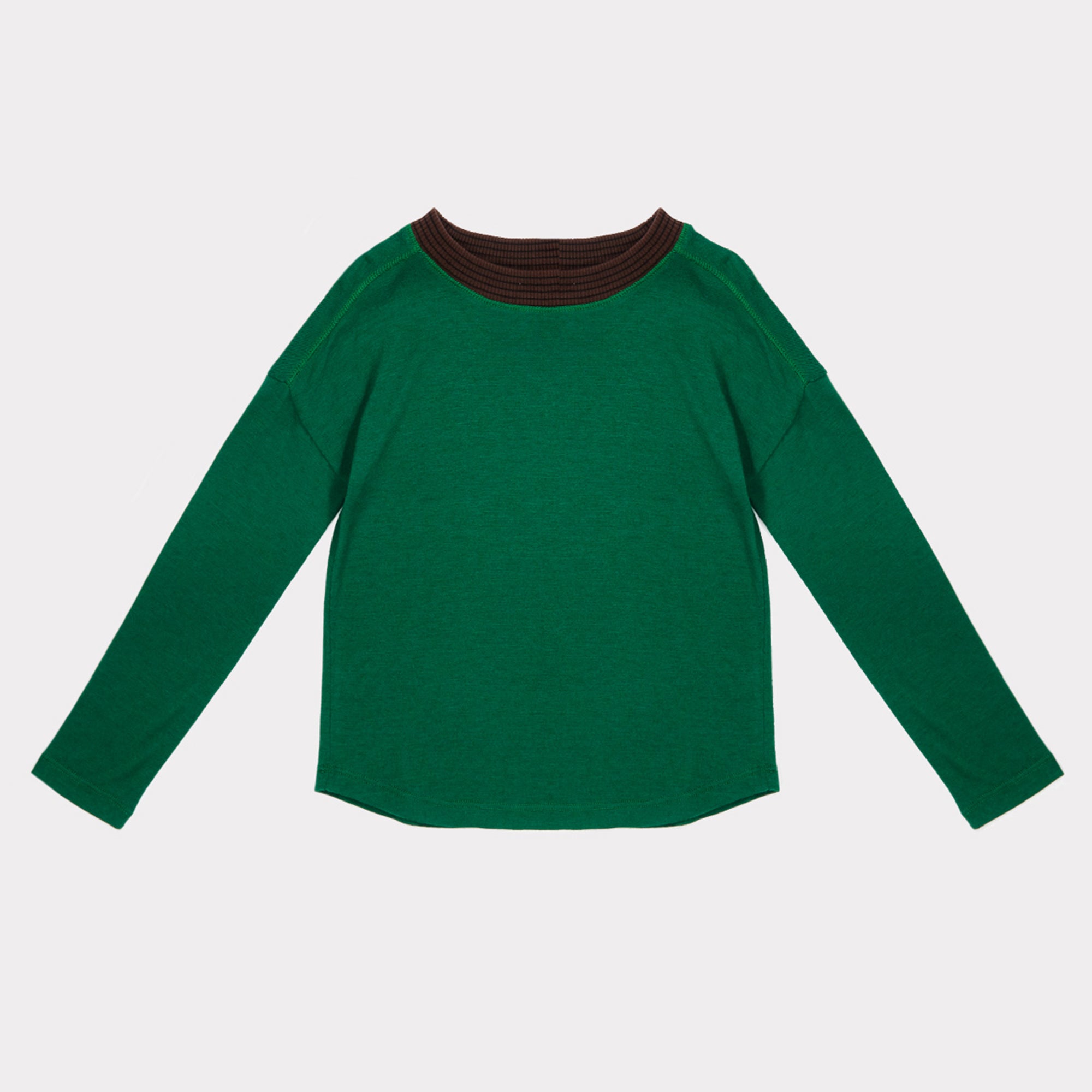 Boys & Girls Green Long Sleeves Cotton T-shirt