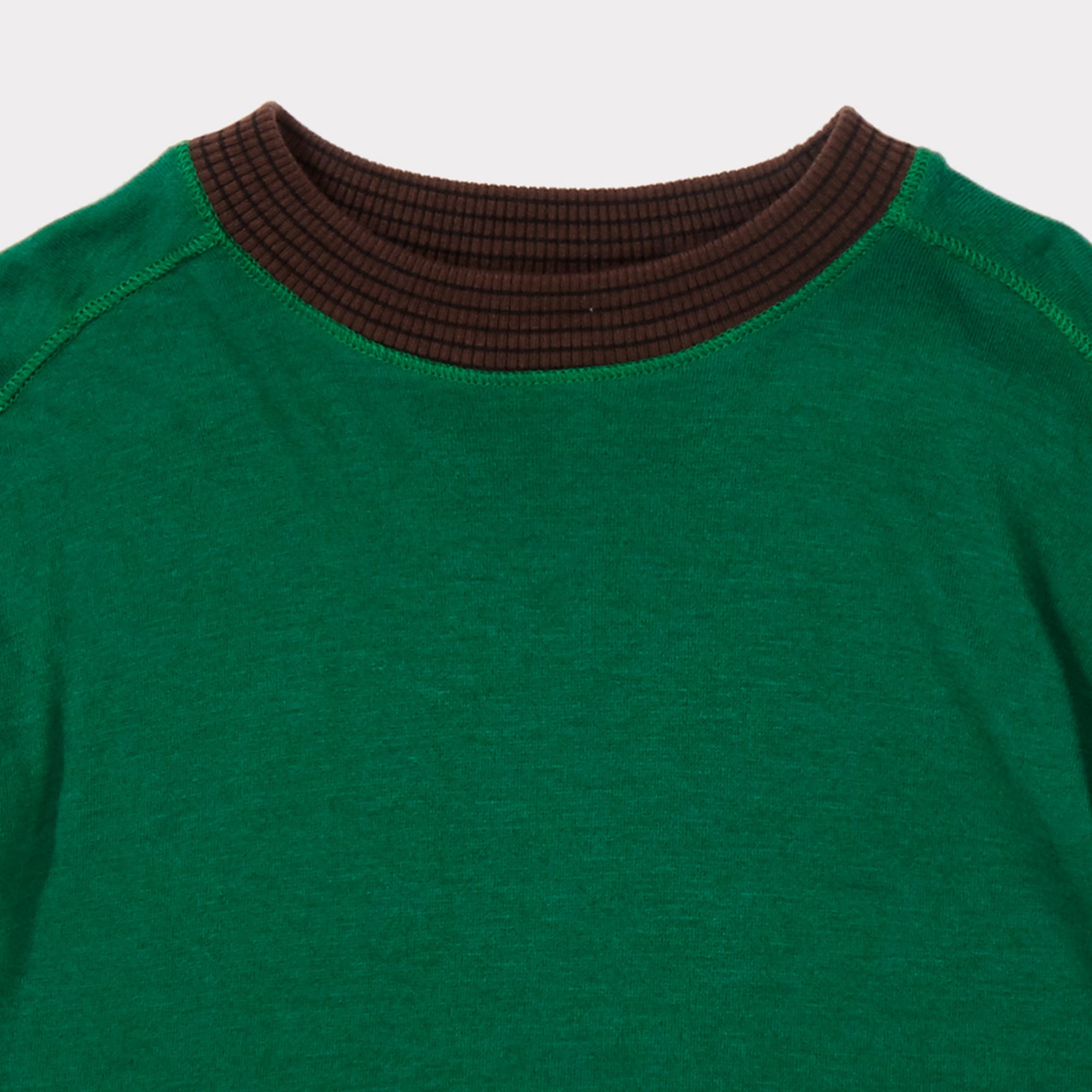 Boys & Girls Green Long Sleeves Cotton T-shirt
