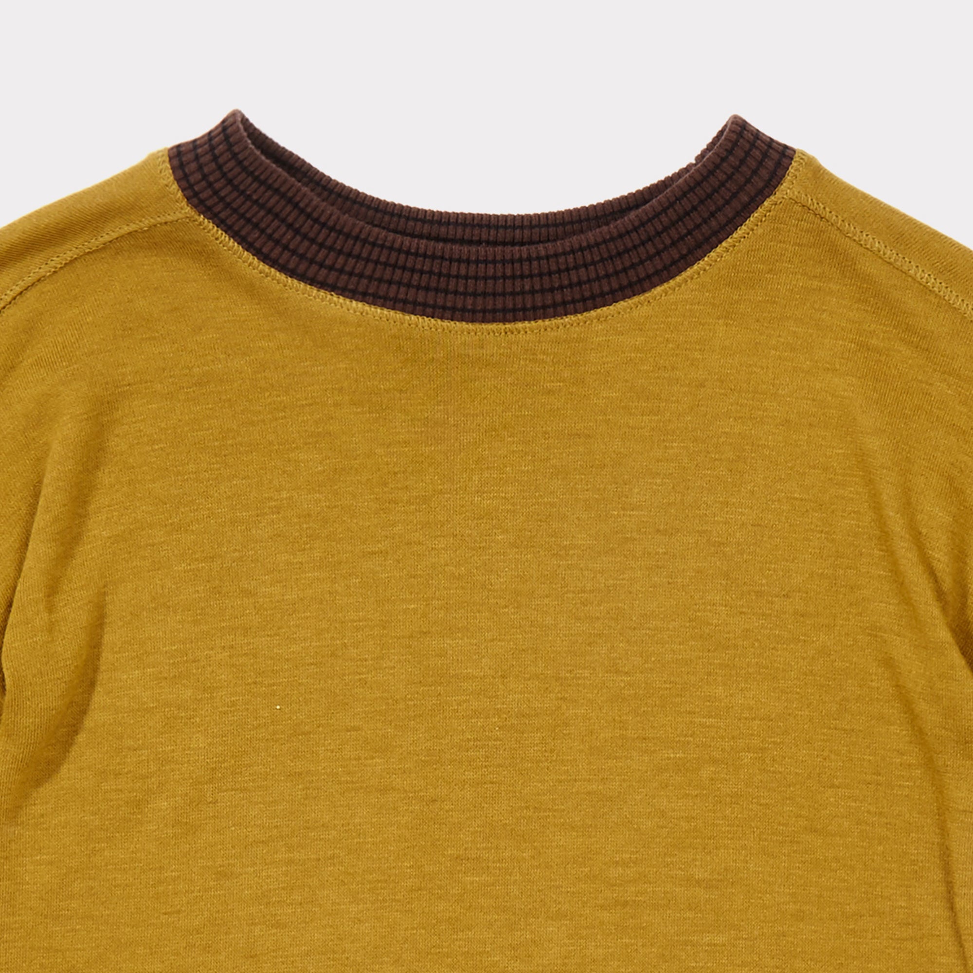 Boys & Girls Ochre Cotton Long Sleeves T-shirt