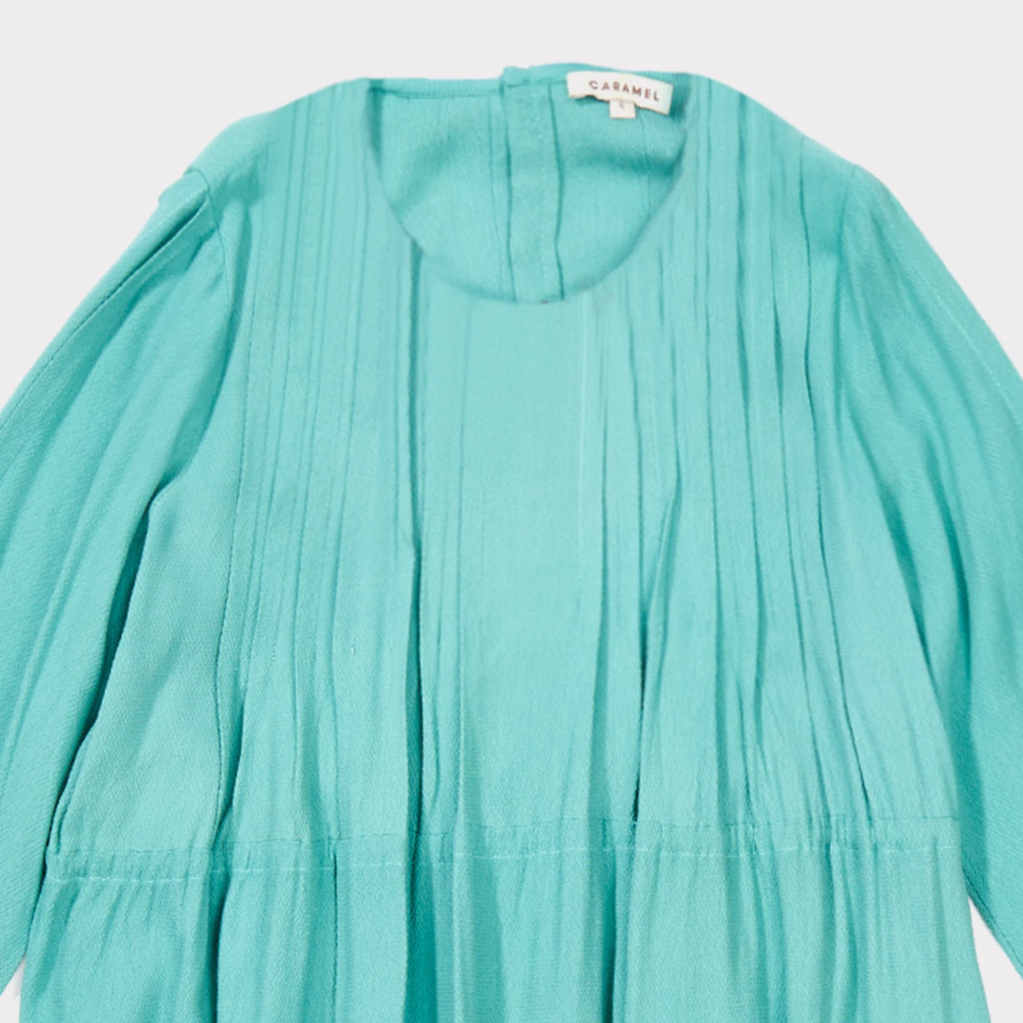 Girls Turquoise Twill Dress