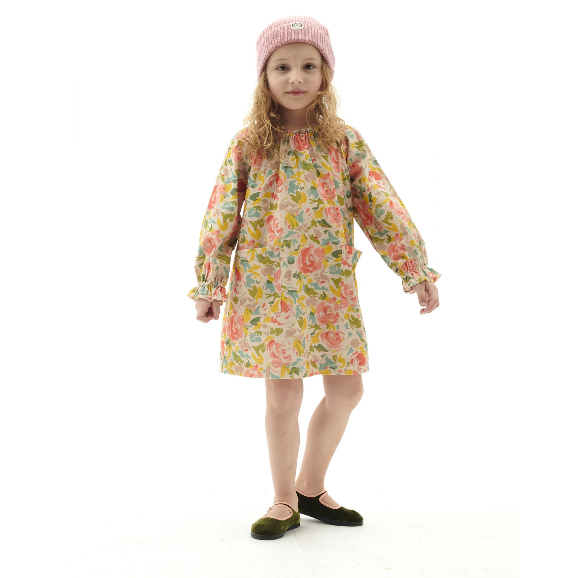 Girls Multicolor Flowers Cotton Dress