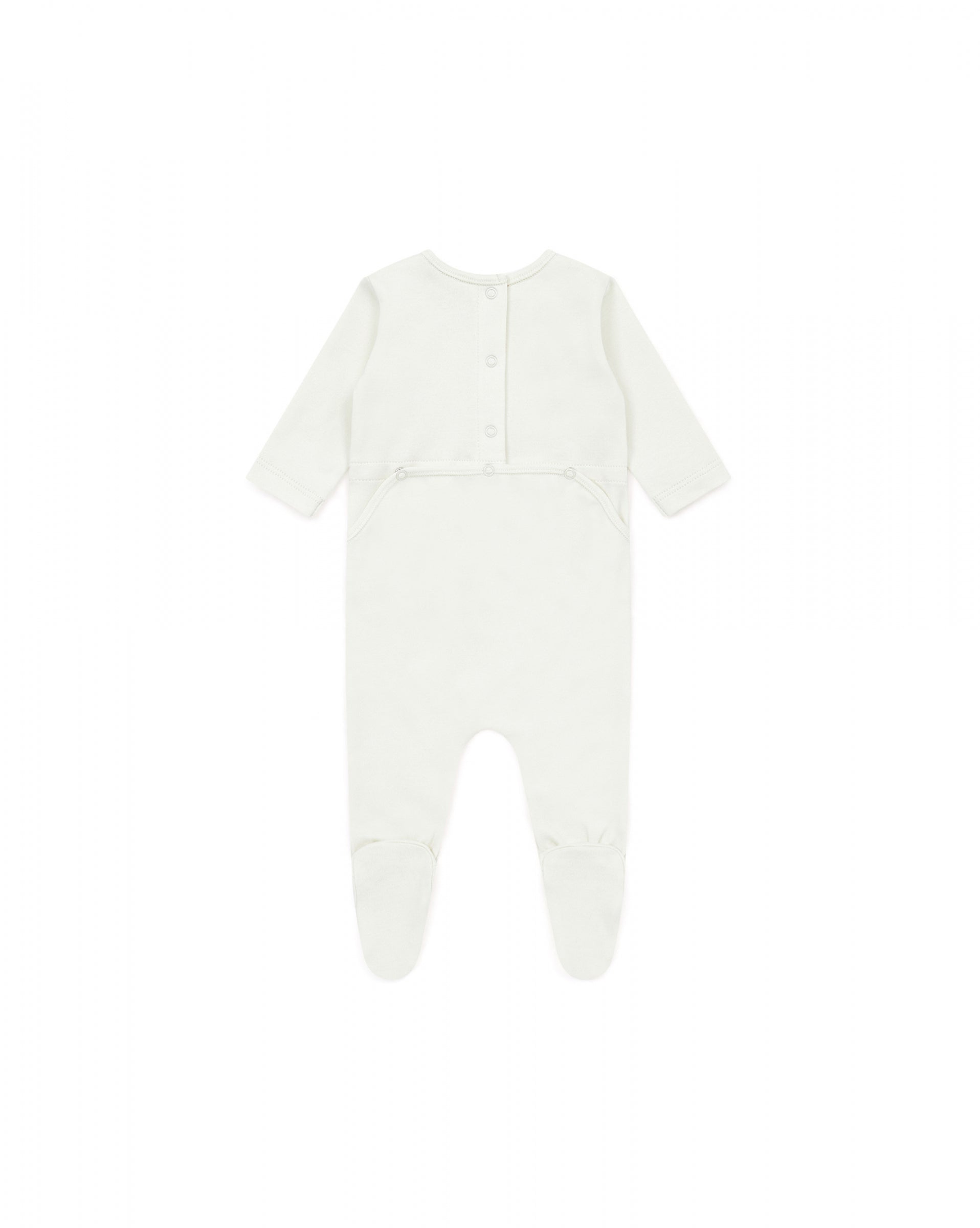 Baby Girls White Cotton Babysuit