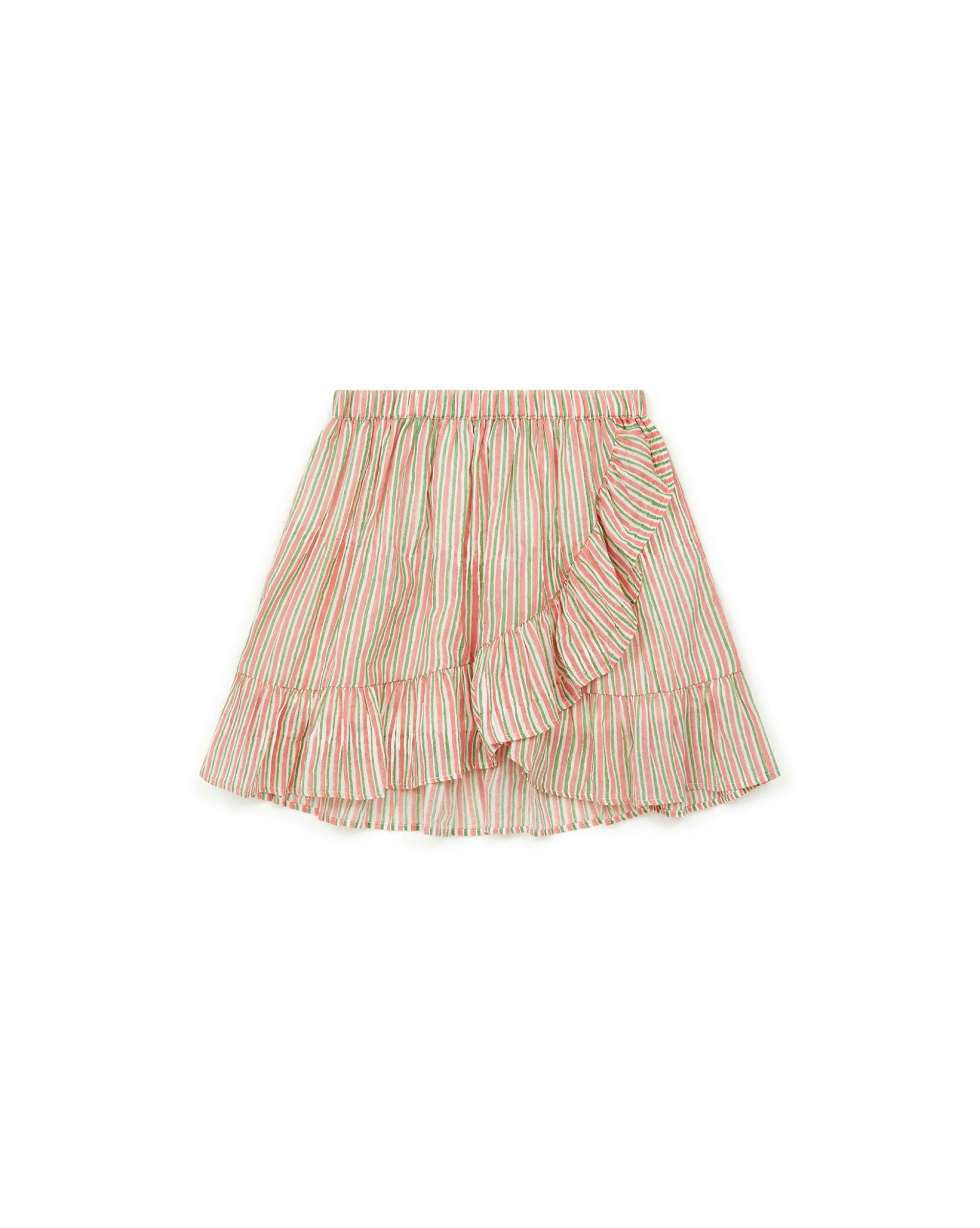 Girls Pink Stripe Cotton Skirt