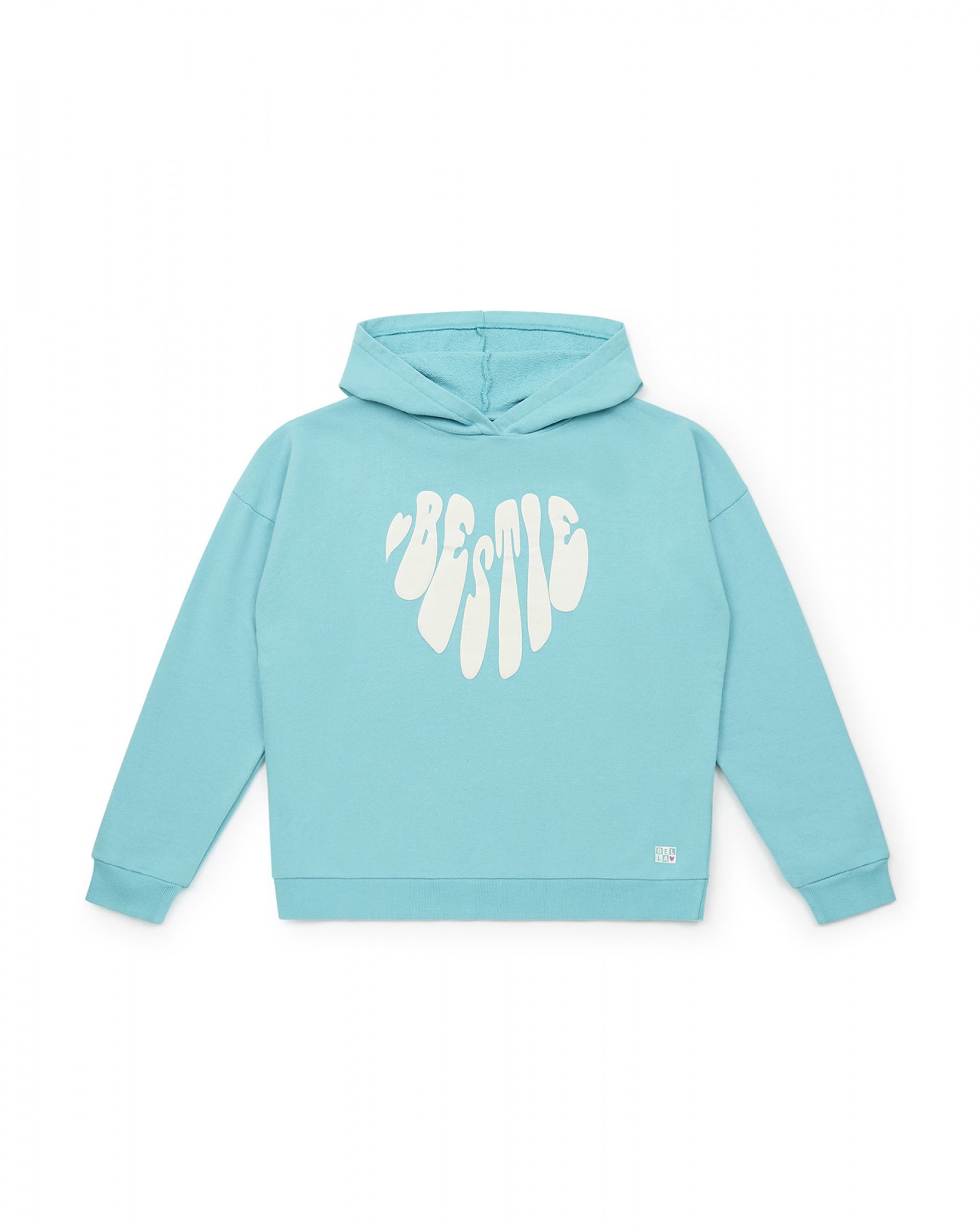 Boys & Girls Blue Cotton Hooded Sweatshirt