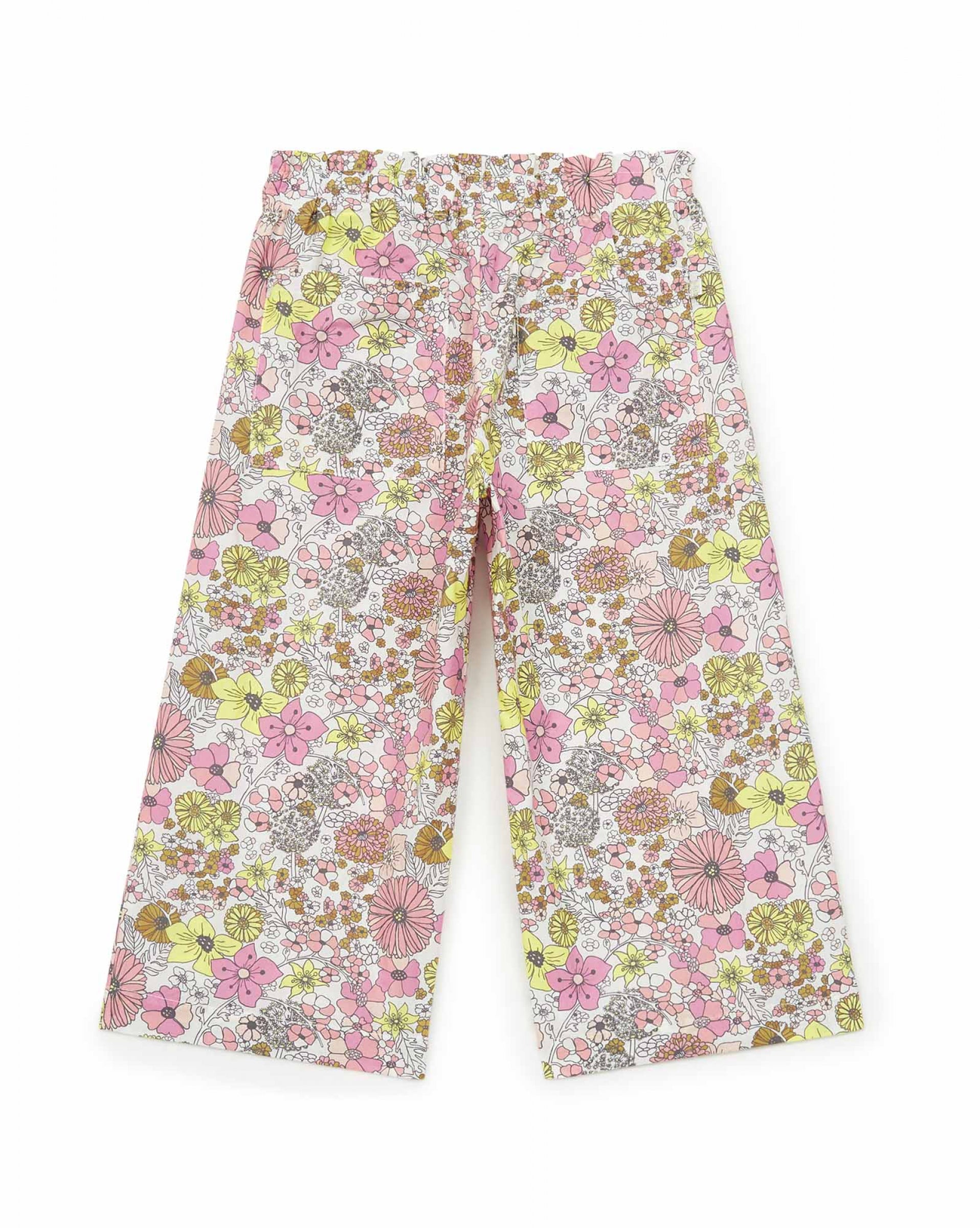 Girls Pink Print Trousers