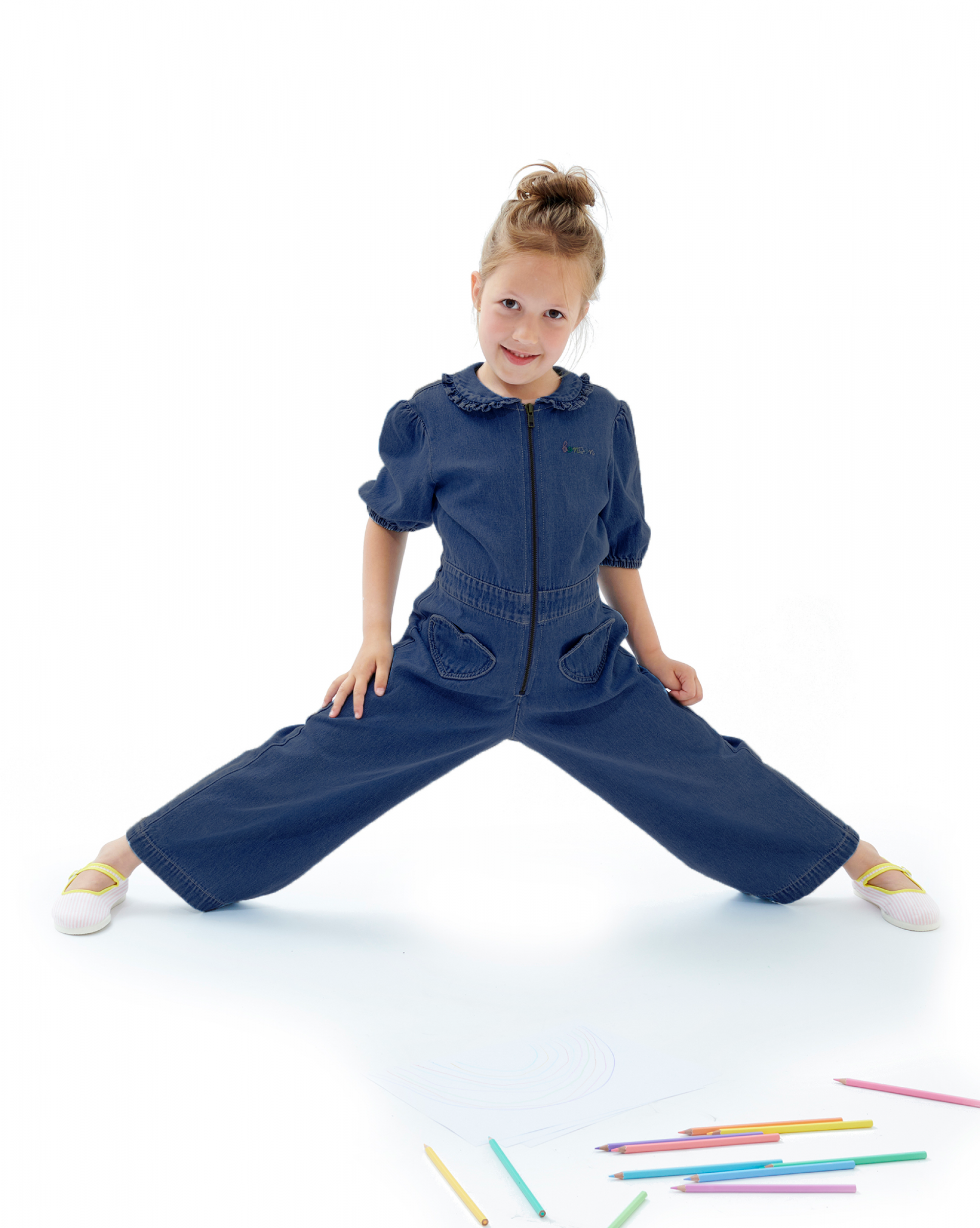 Girls Blue Denim Jumpsuit