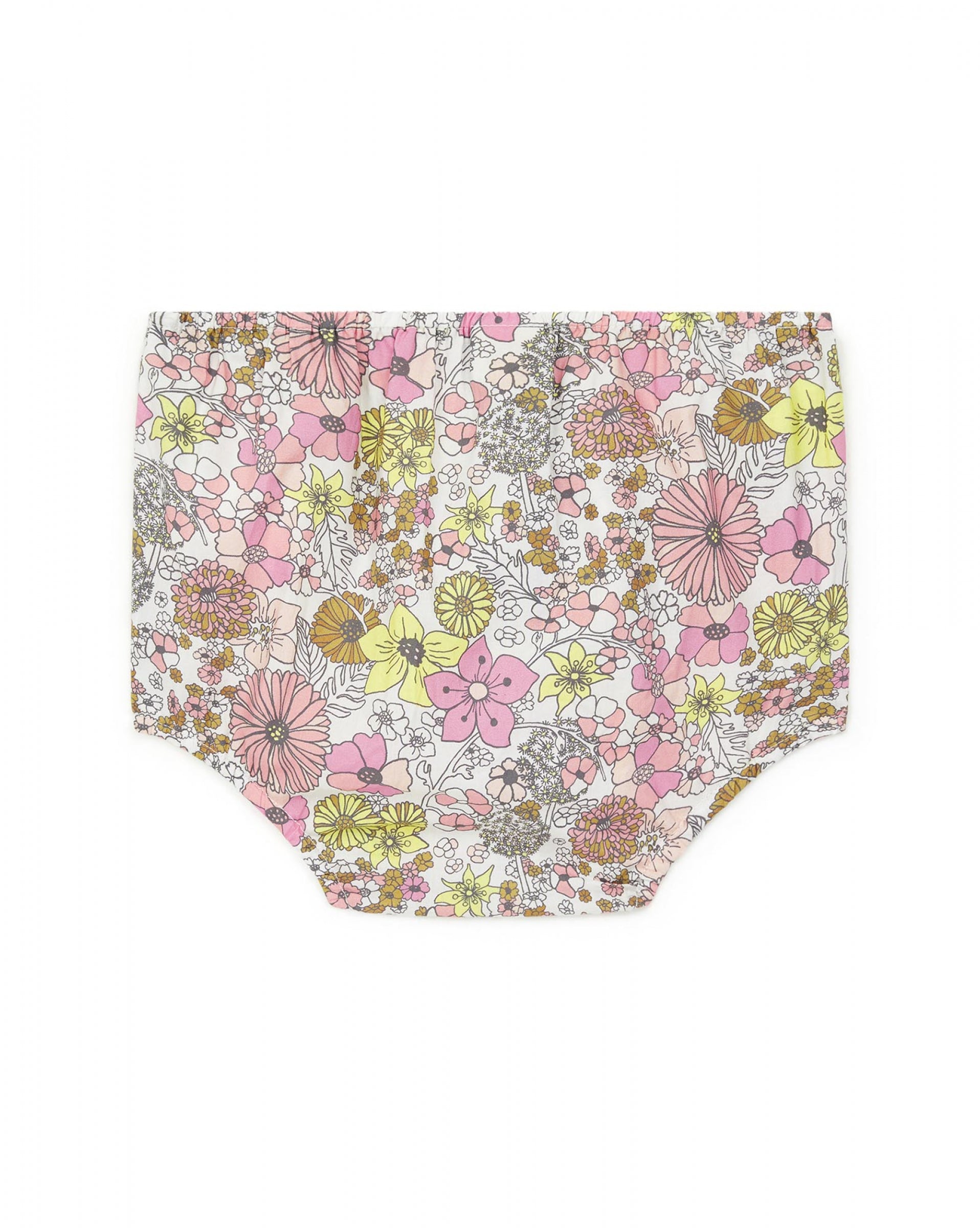 Baby Girls Pink Flower Bloomers