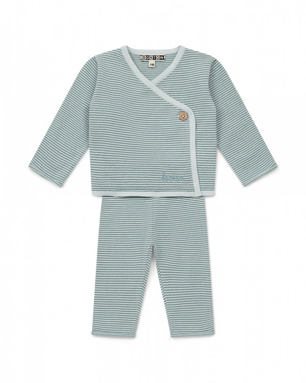 Baby Boys Blue Cotton Set
