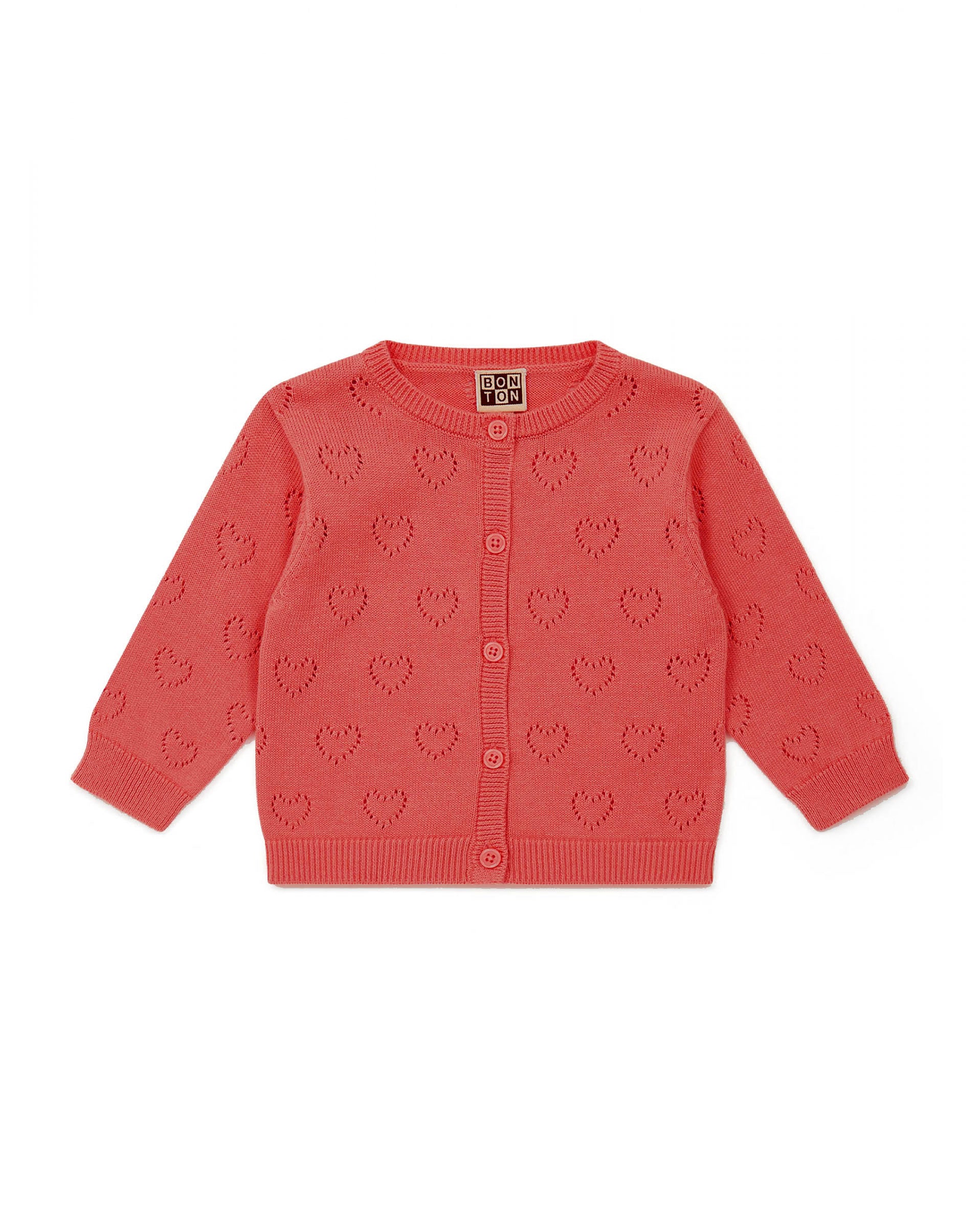 Baby Girls Pink Heart Cardigan