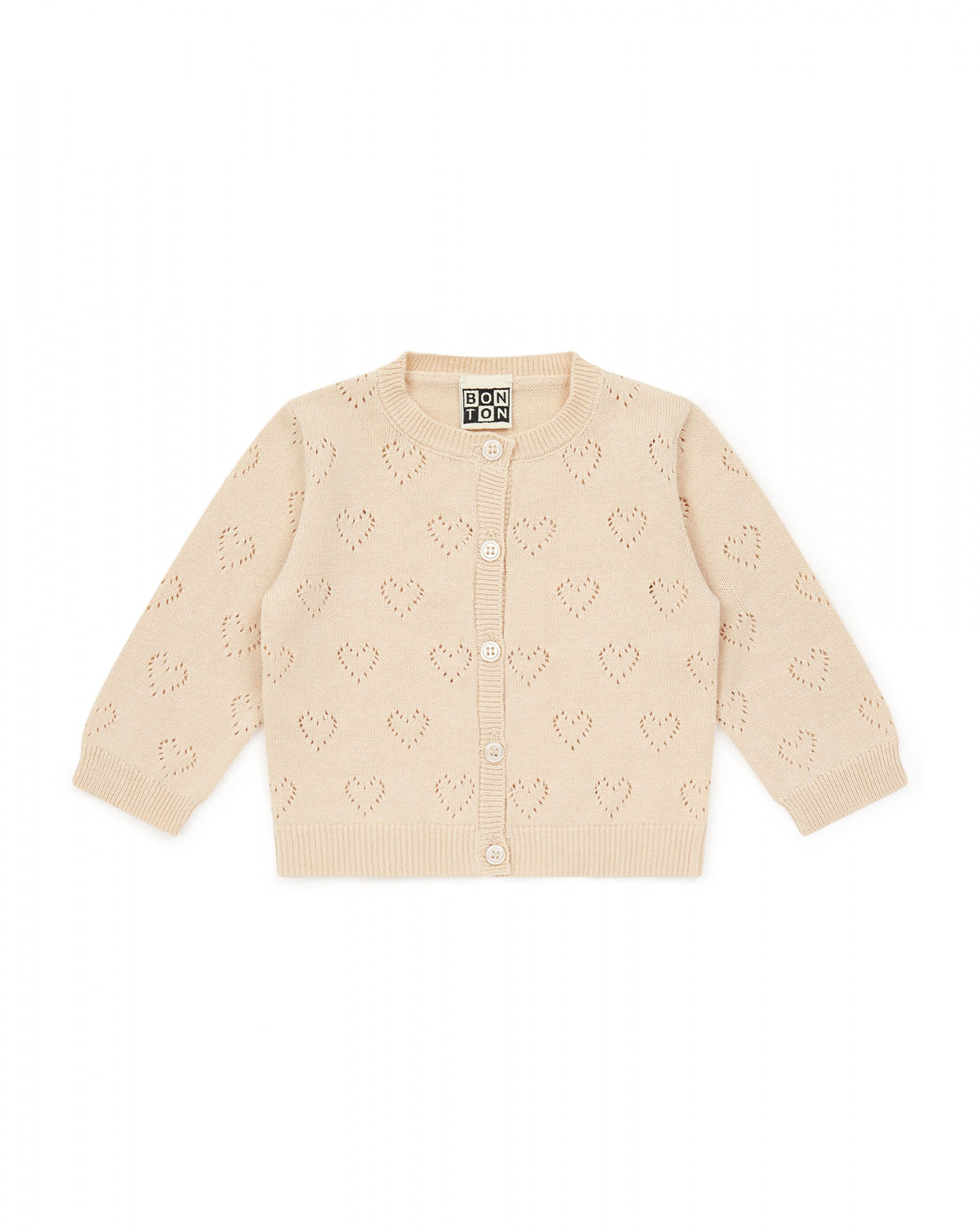 Baby Girls White Heart Cardigan