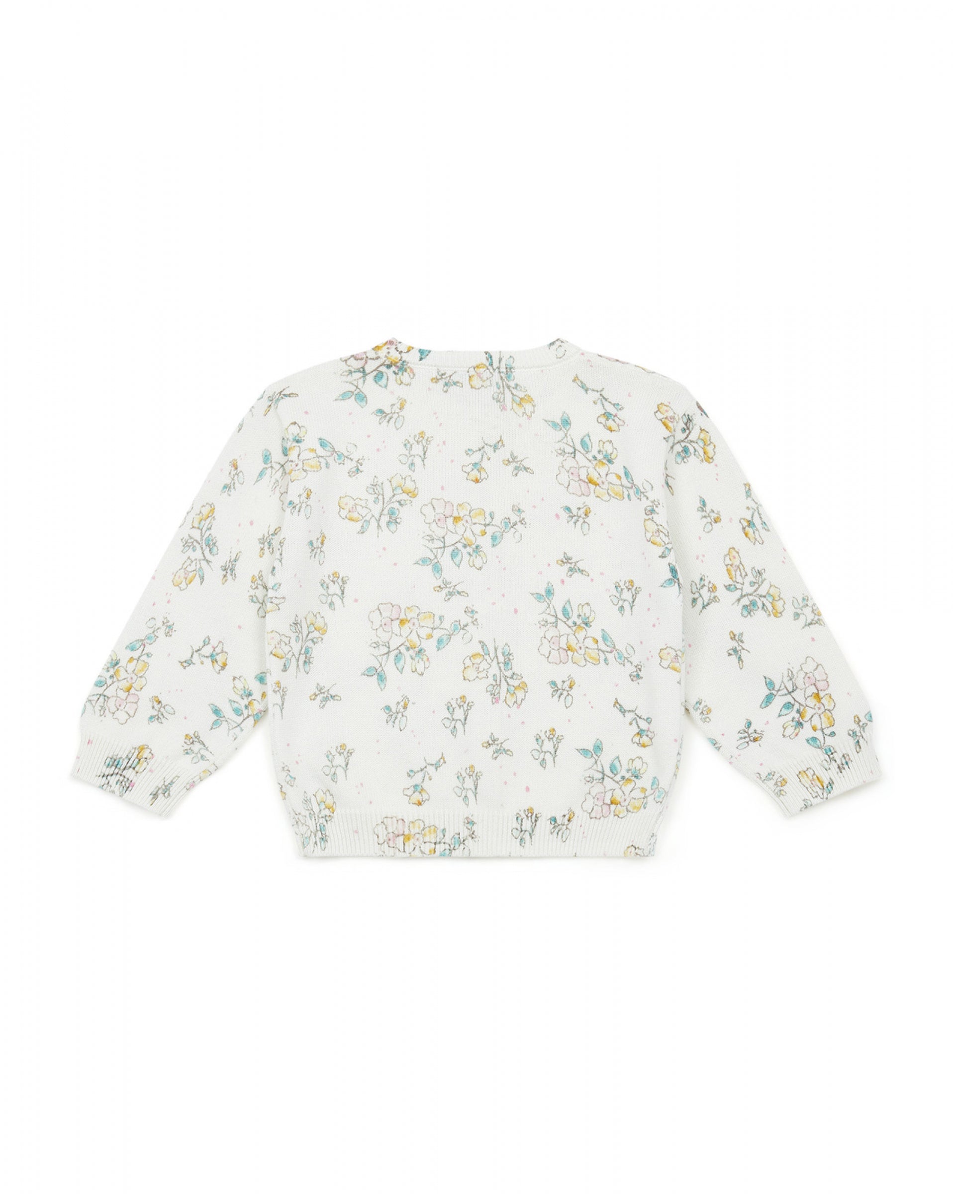 Baby Girls White Floral Cardigan