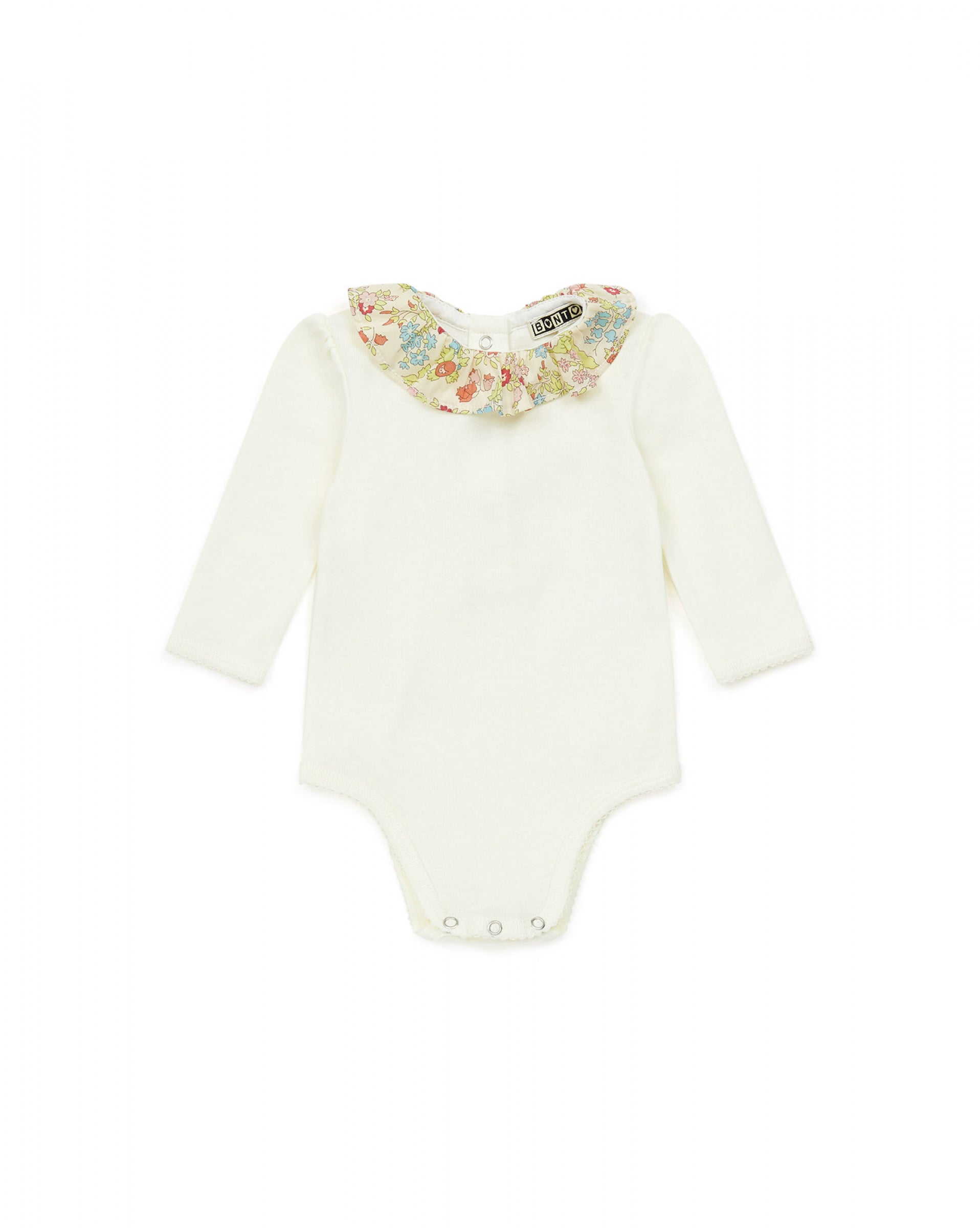 Baby Girls White Cotton Babysuit