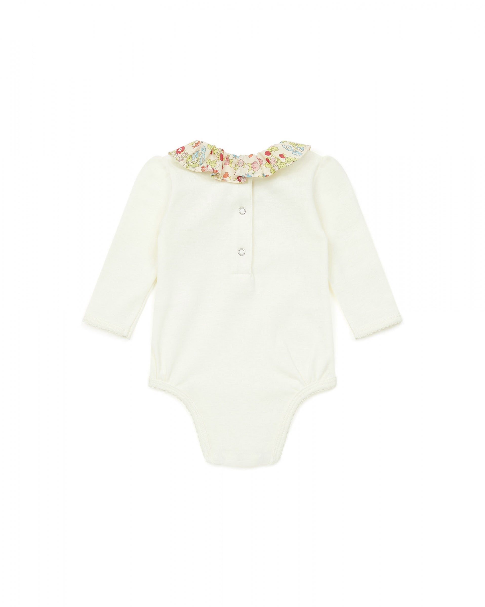 Baby Girls White Cotton Babysuit