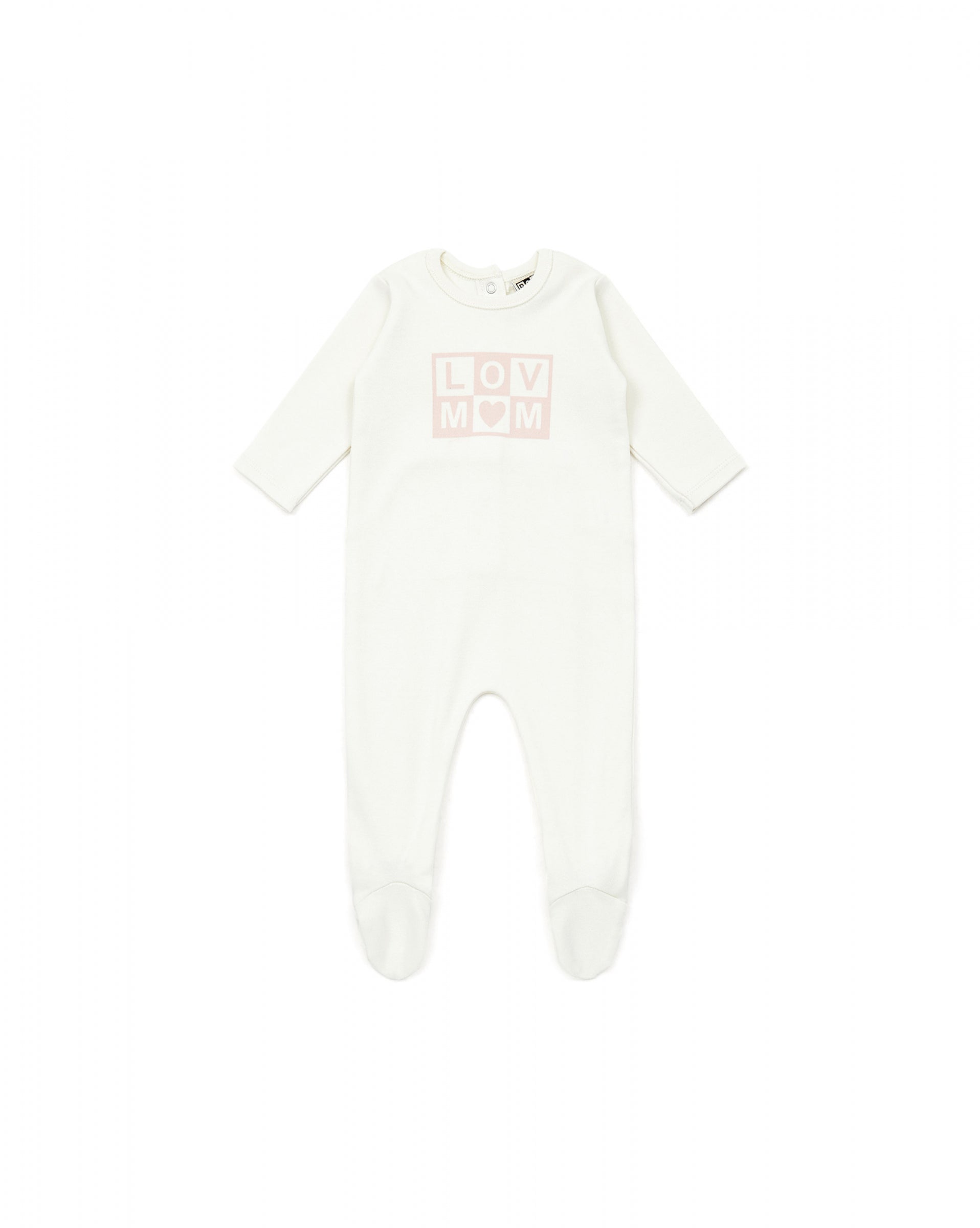 Baby Girls White Logo Cotton Babysuit