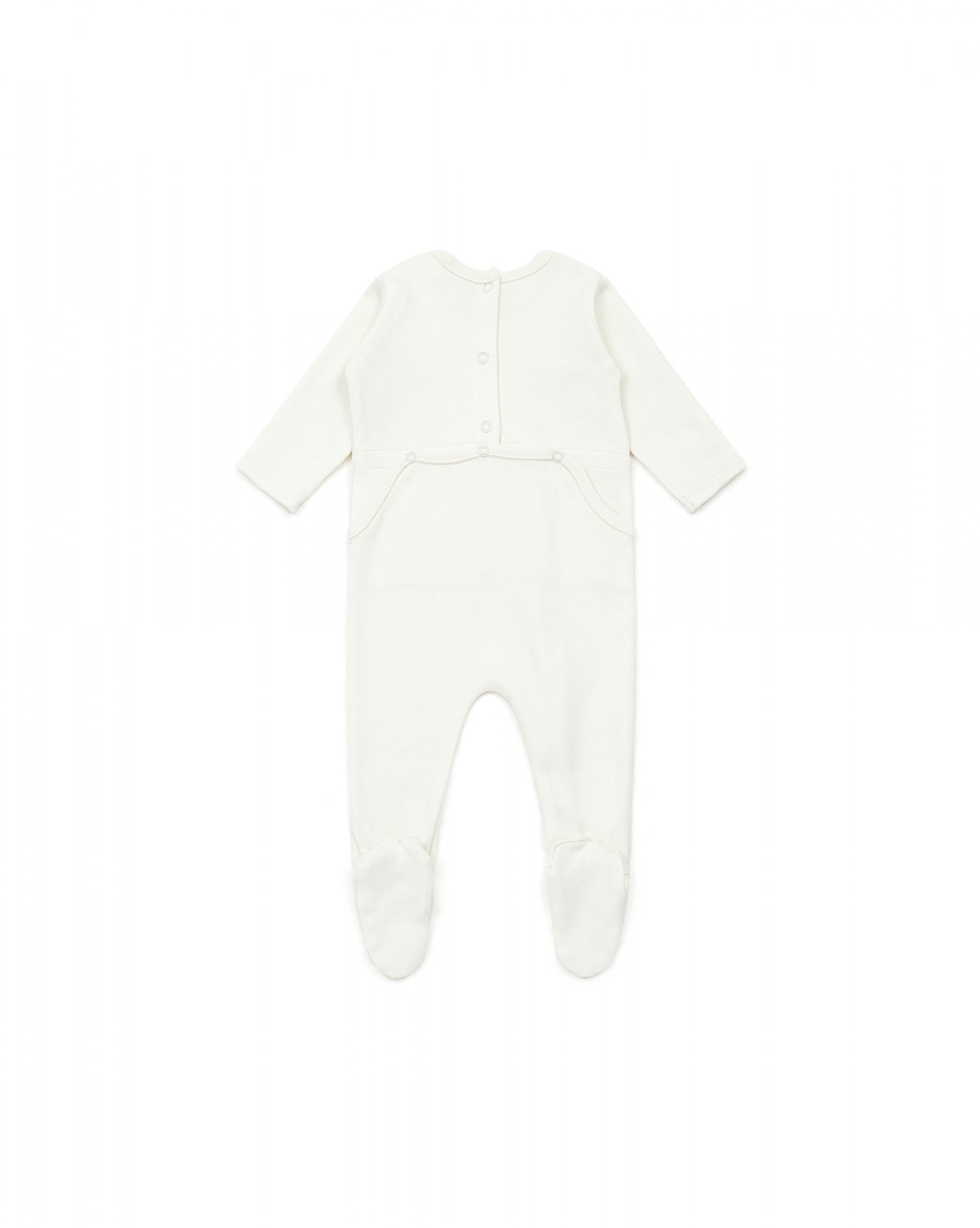 Baby Girls White Logo Cotton Babysuit