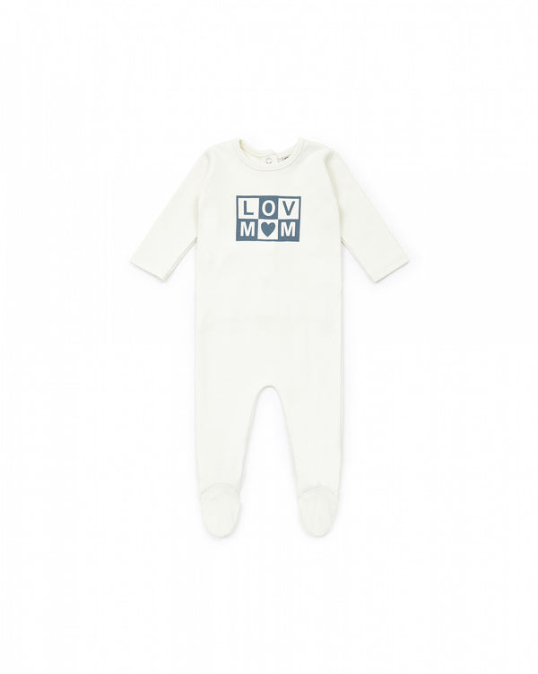 Baby Boys White Logo Cotton Babysuit