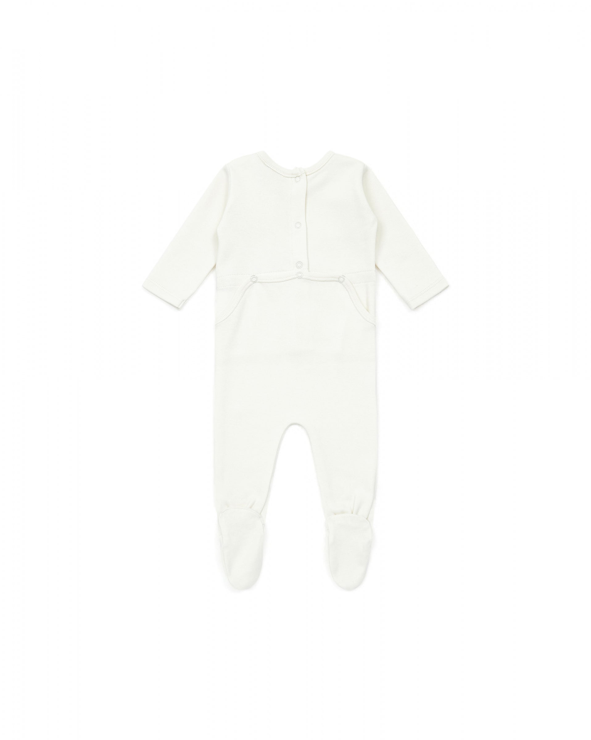 Baby Boys White Logo Cotton Babysuit