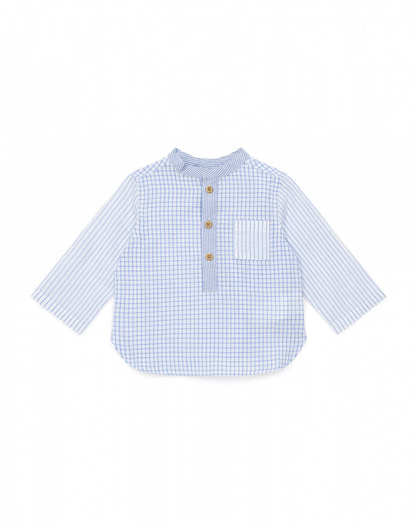 Baby Boys Blue Check Cotton Shirt
