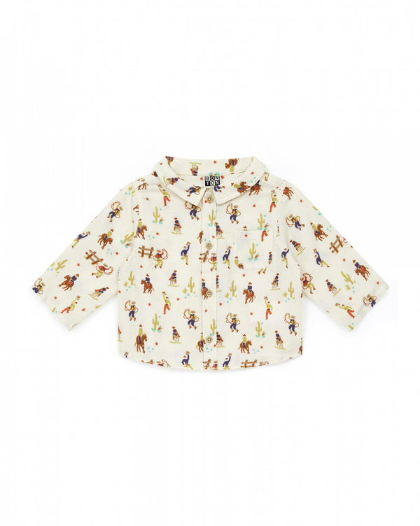 Baby Boys White Cotton Shirt