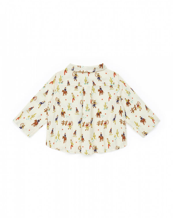 Baby Boys White Cotton Shirt