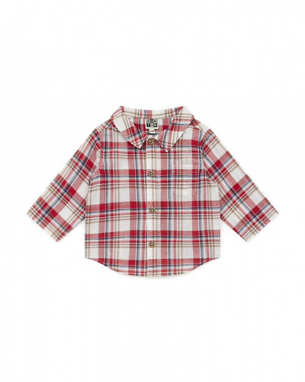Baby Boys Red Check Cotton Shirt