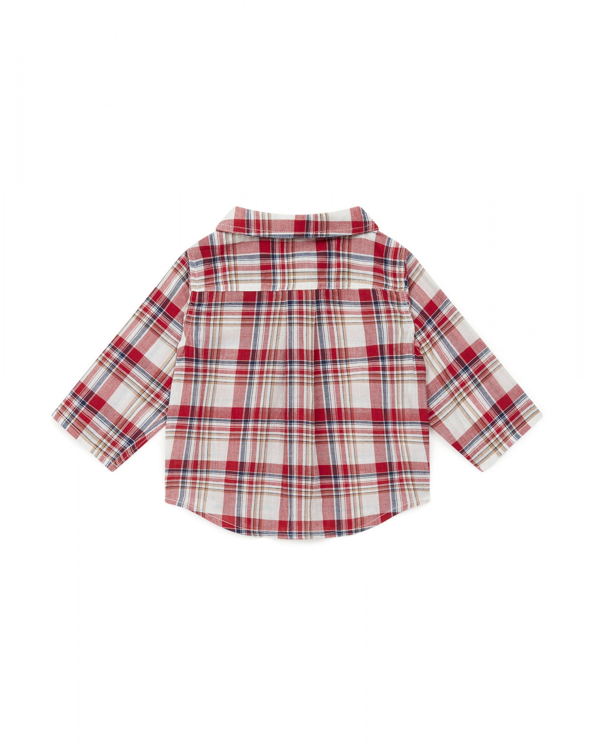 Baby Boys Red Check Cotton Shirt