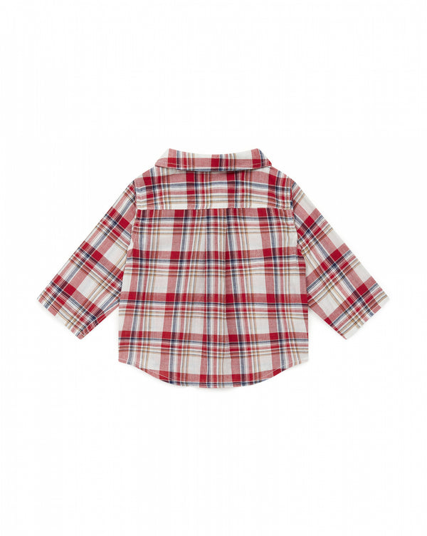 Baby Boys Red Check Cotton Shirt