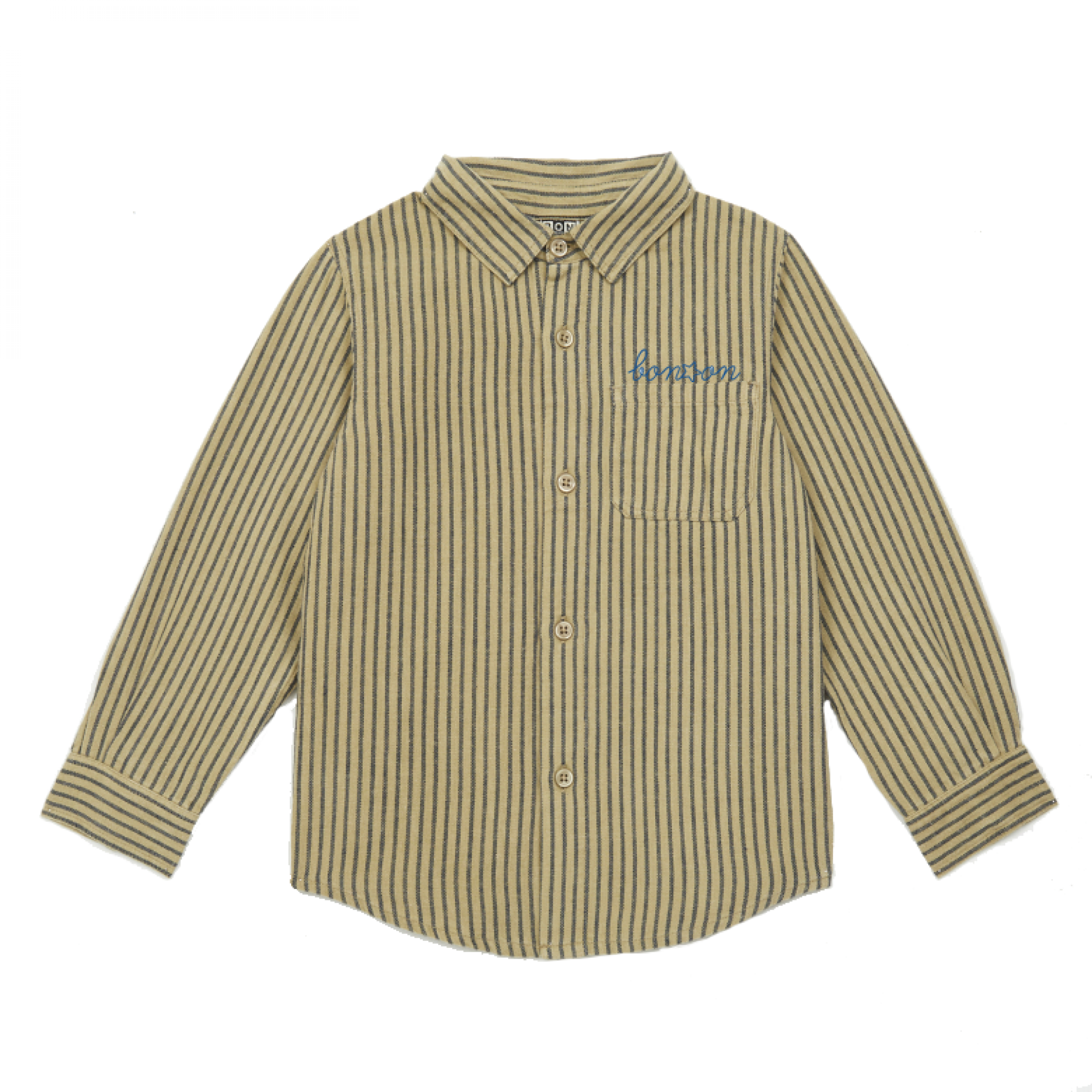 Boys Yellow Stripes Cotton Shirt