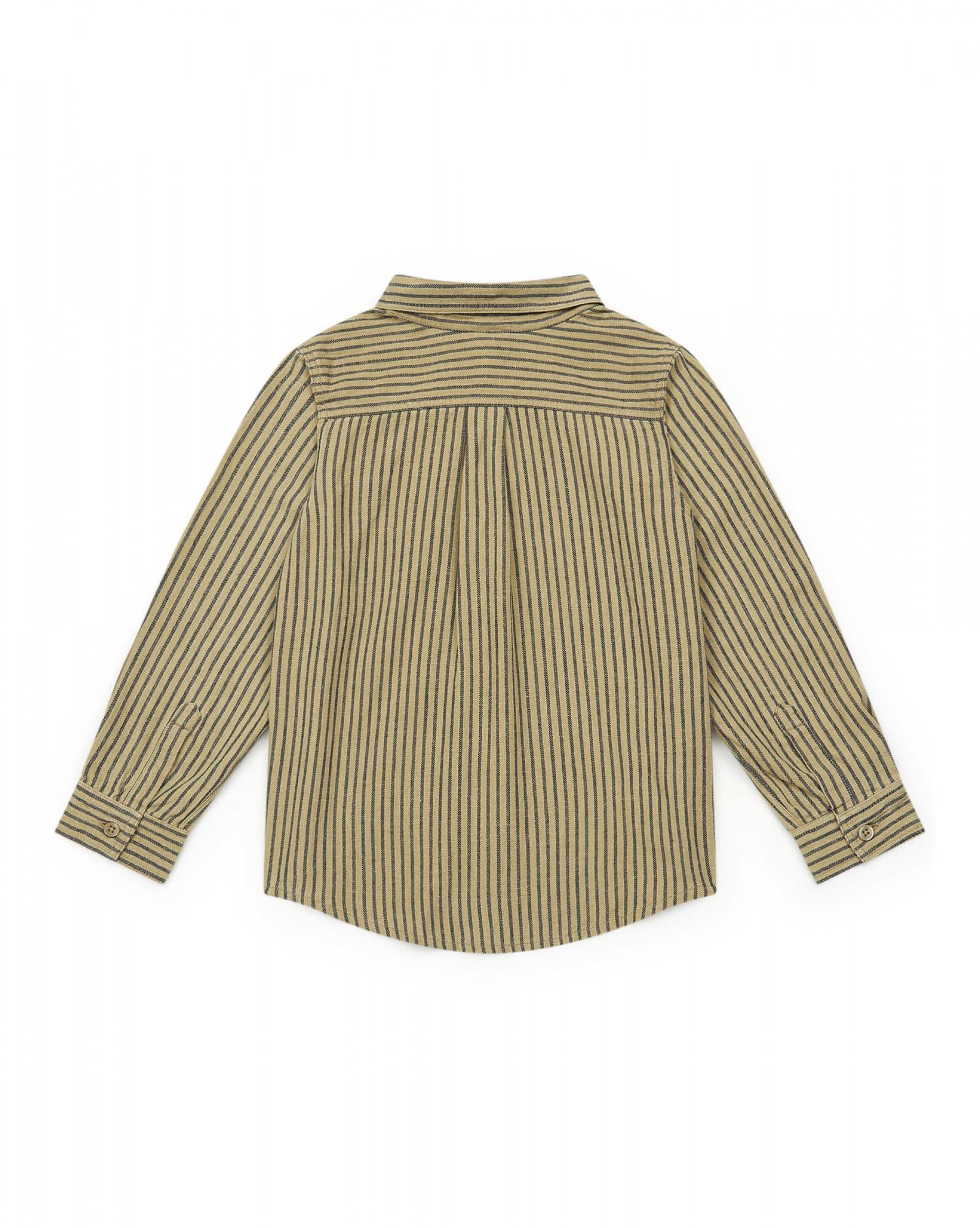 Boys Yellow Stripes Cotton Shirt