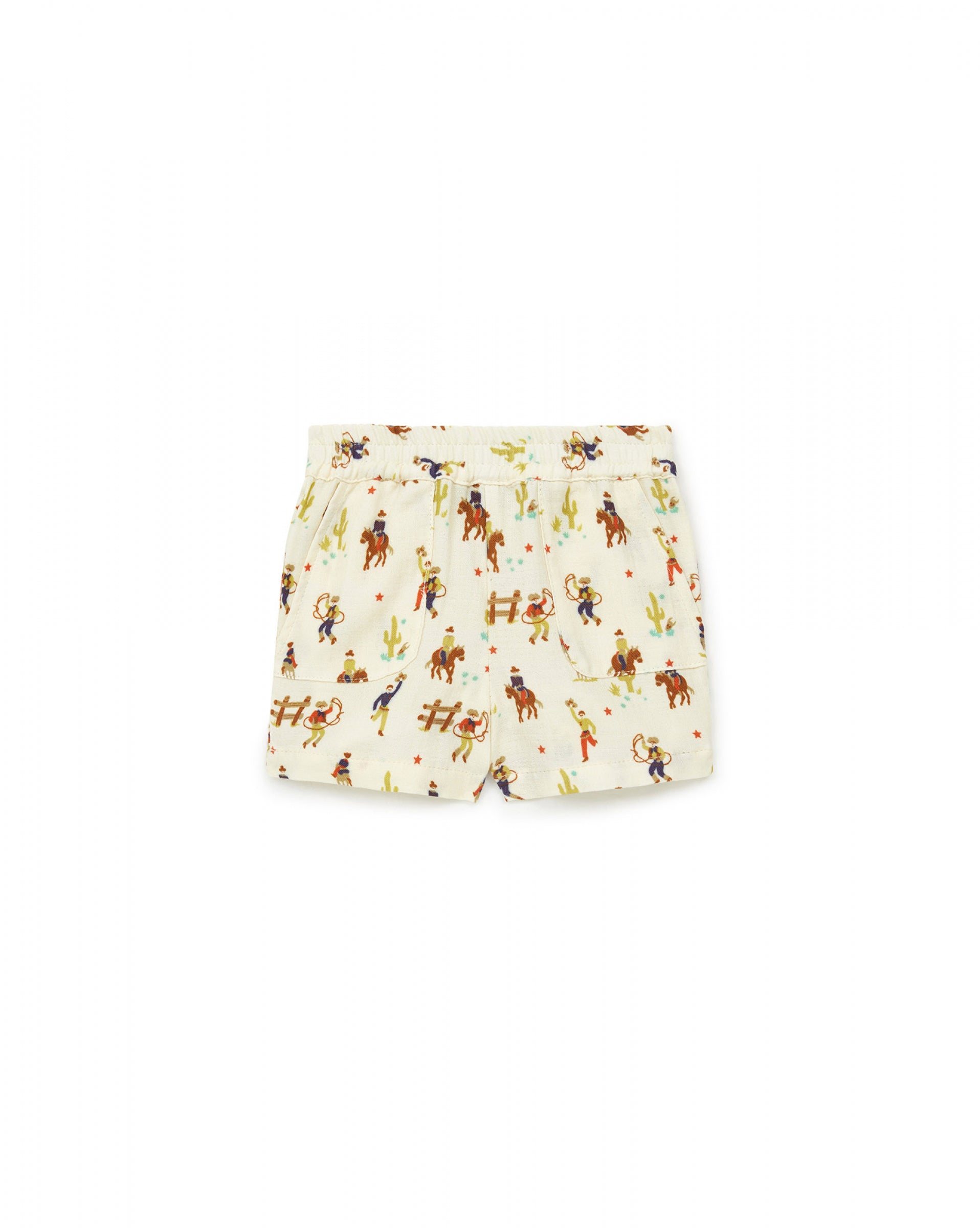 Baby Girls White Cotton Shorts