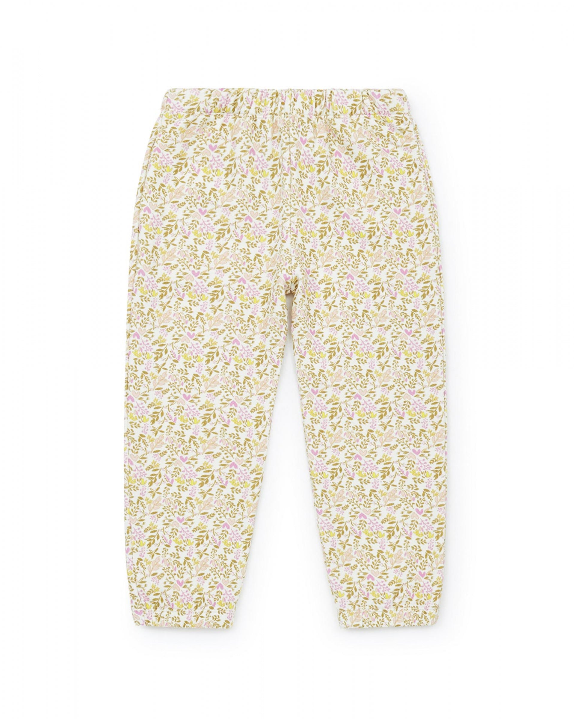 Girls White Print Trousers