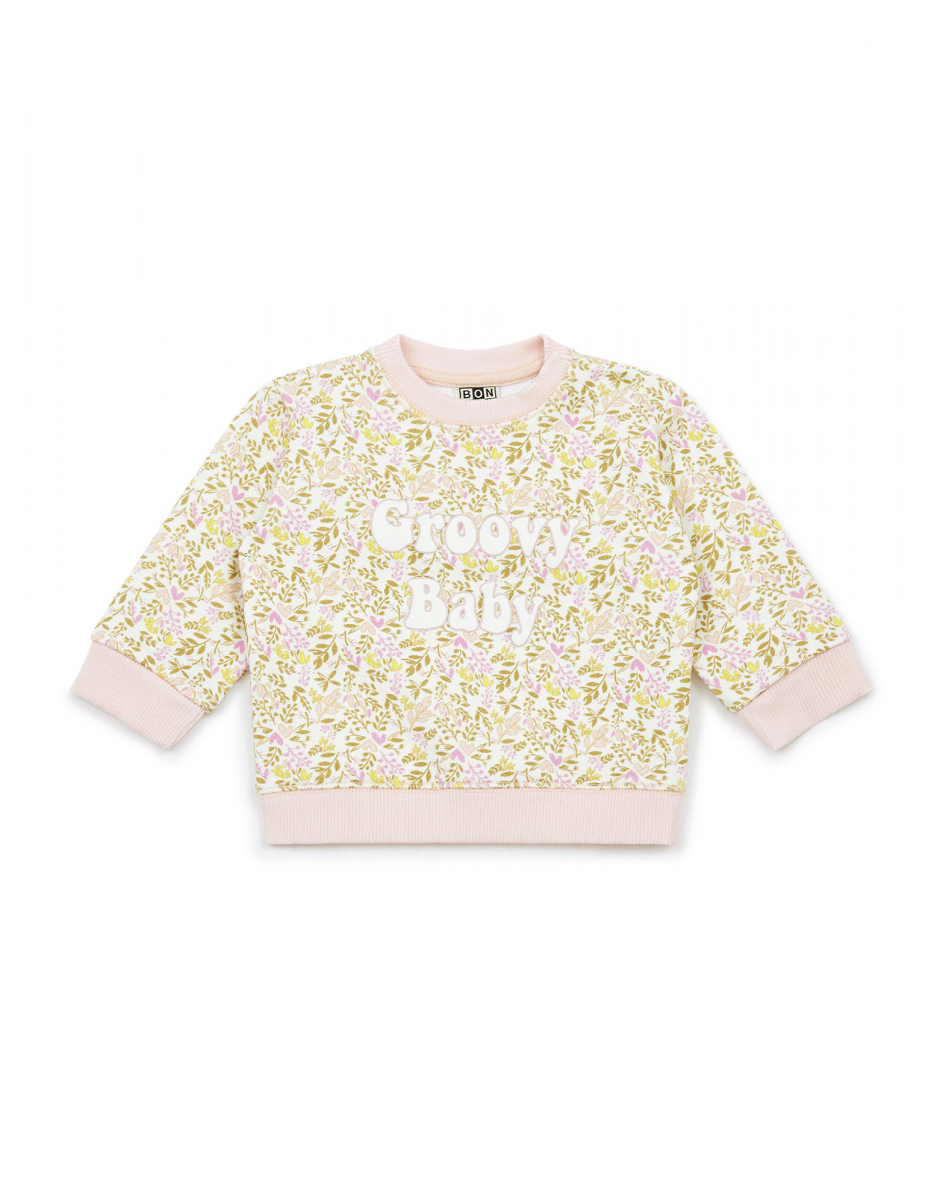 Baby Girls Pink Floral Sweatshirt