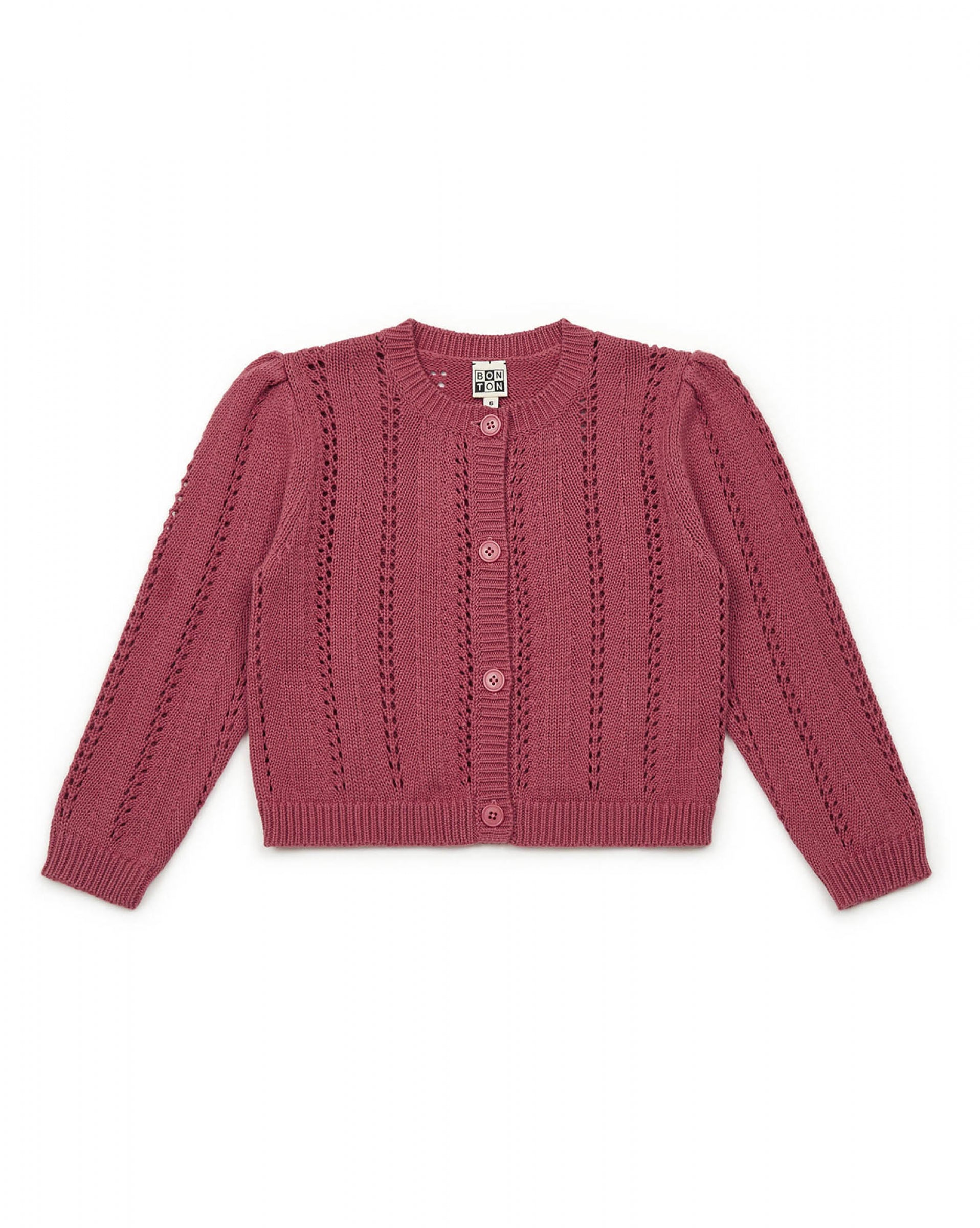 Boys & Girls Red Cotton Cardigan