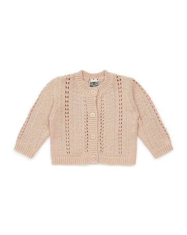Baby Girls Light Pink Cotton Cardigan