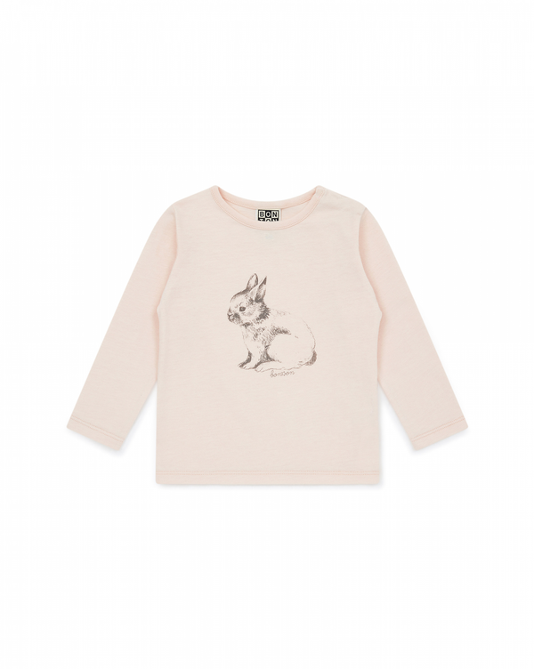 Baby Girls Light Pink Cotton T-Shirt