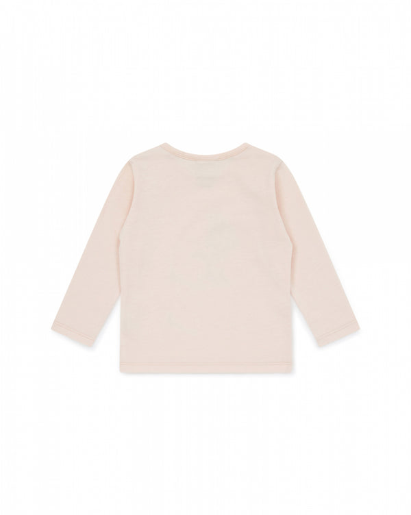 Baby Girls Light Pink Cotton T-Shirt