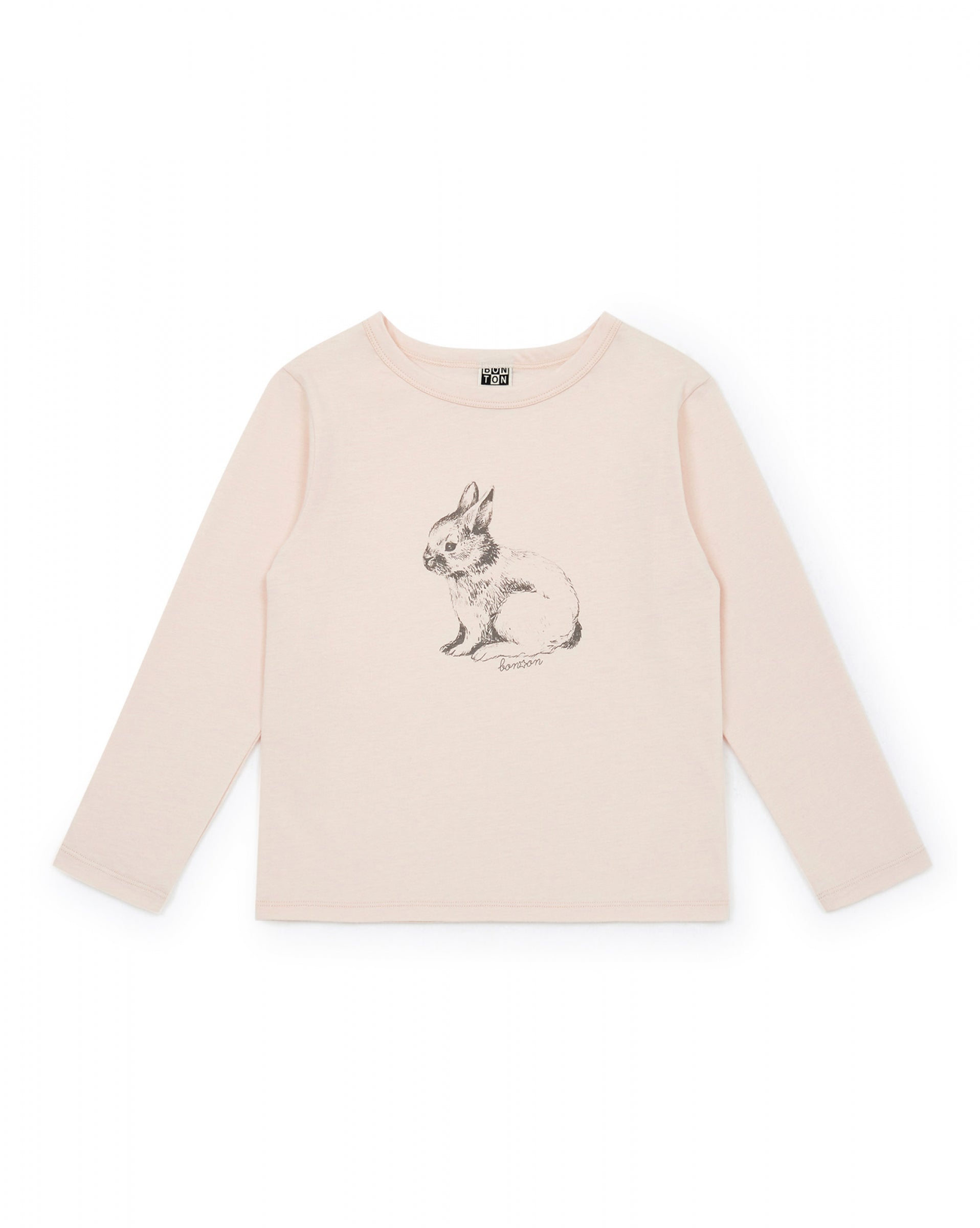 Boys & Girls Beige Rabbit Cotton T-Shirt