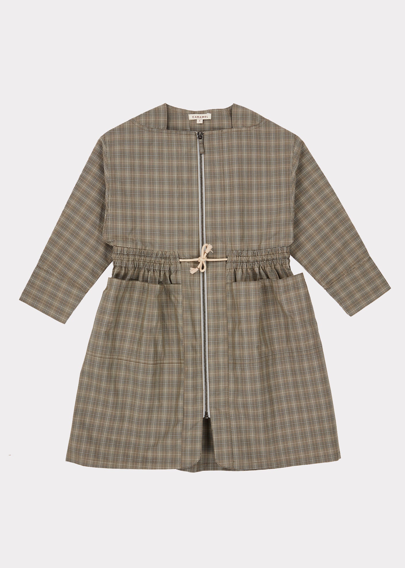 Girls Grey Check Waist Dress