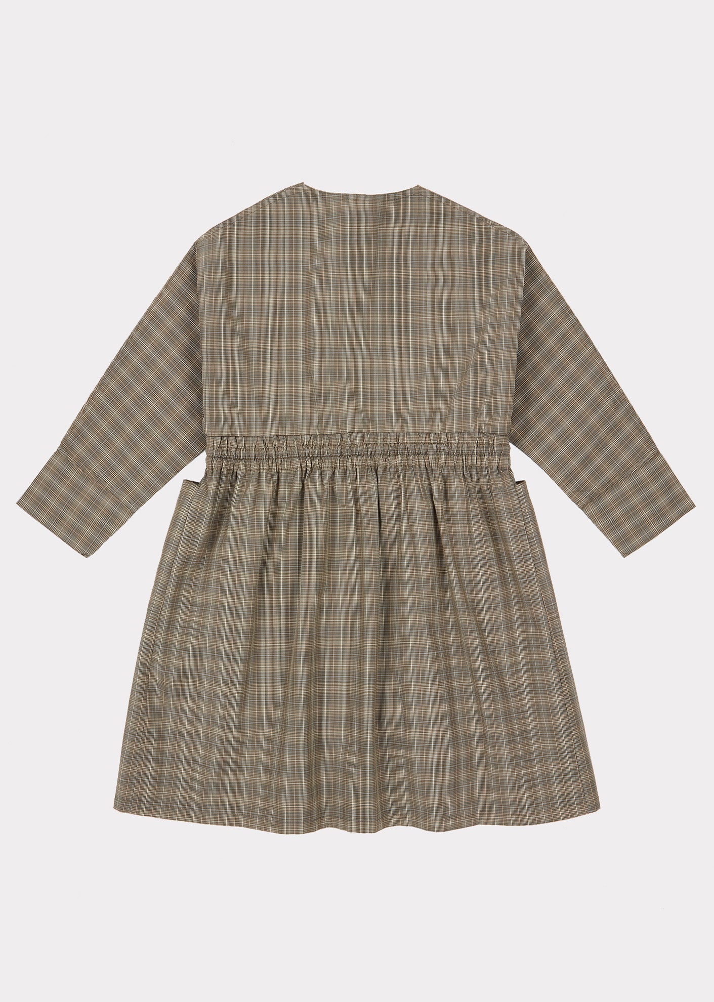 Girls Grey Check Waist Dress