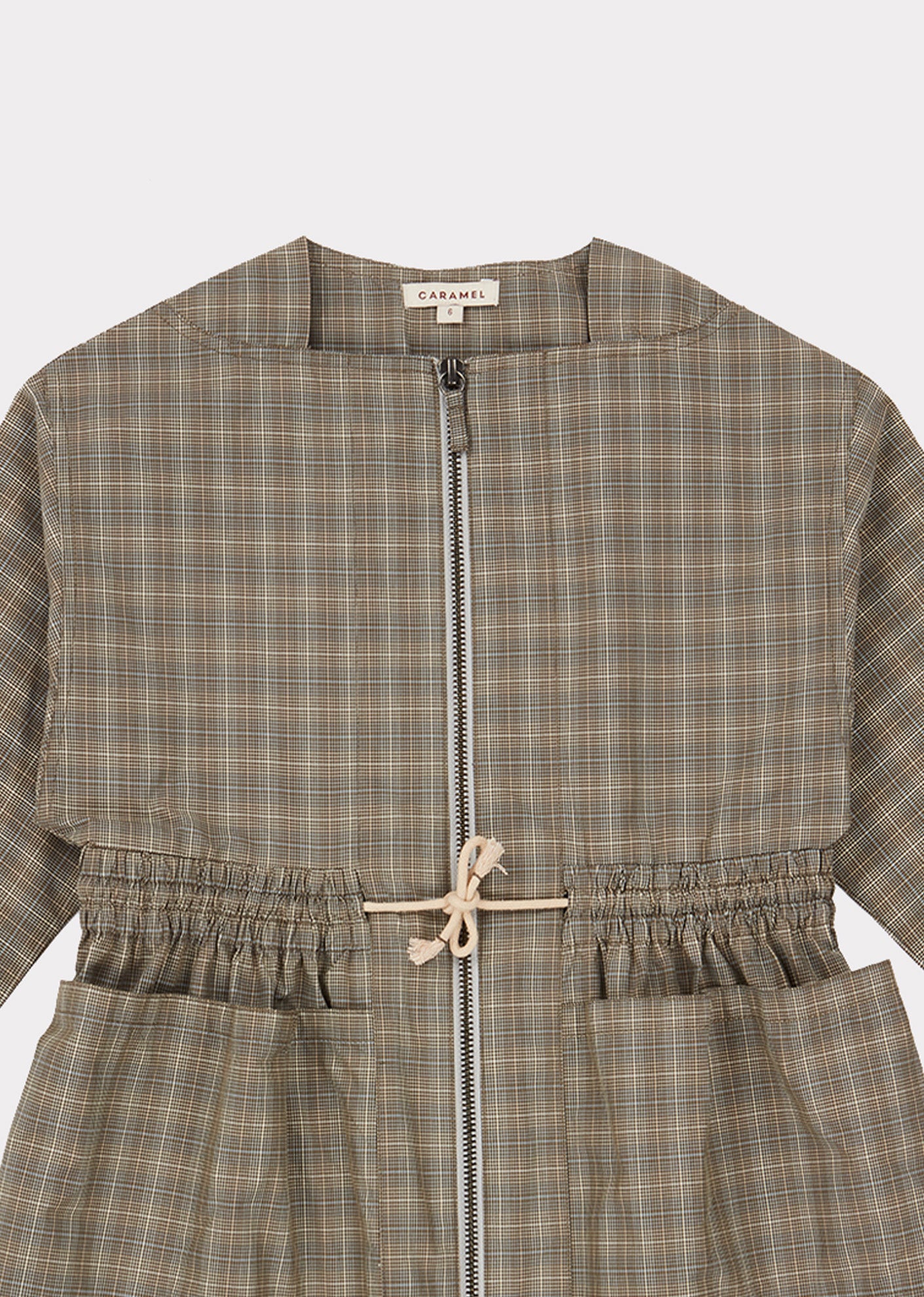 Girls Grey Check Waist Dress