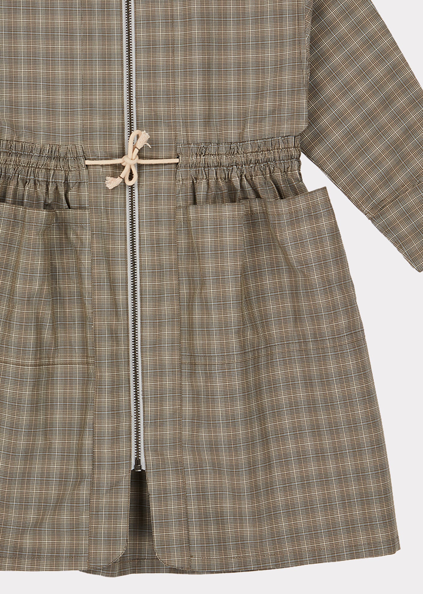 Girls Grey Check Waist Dress