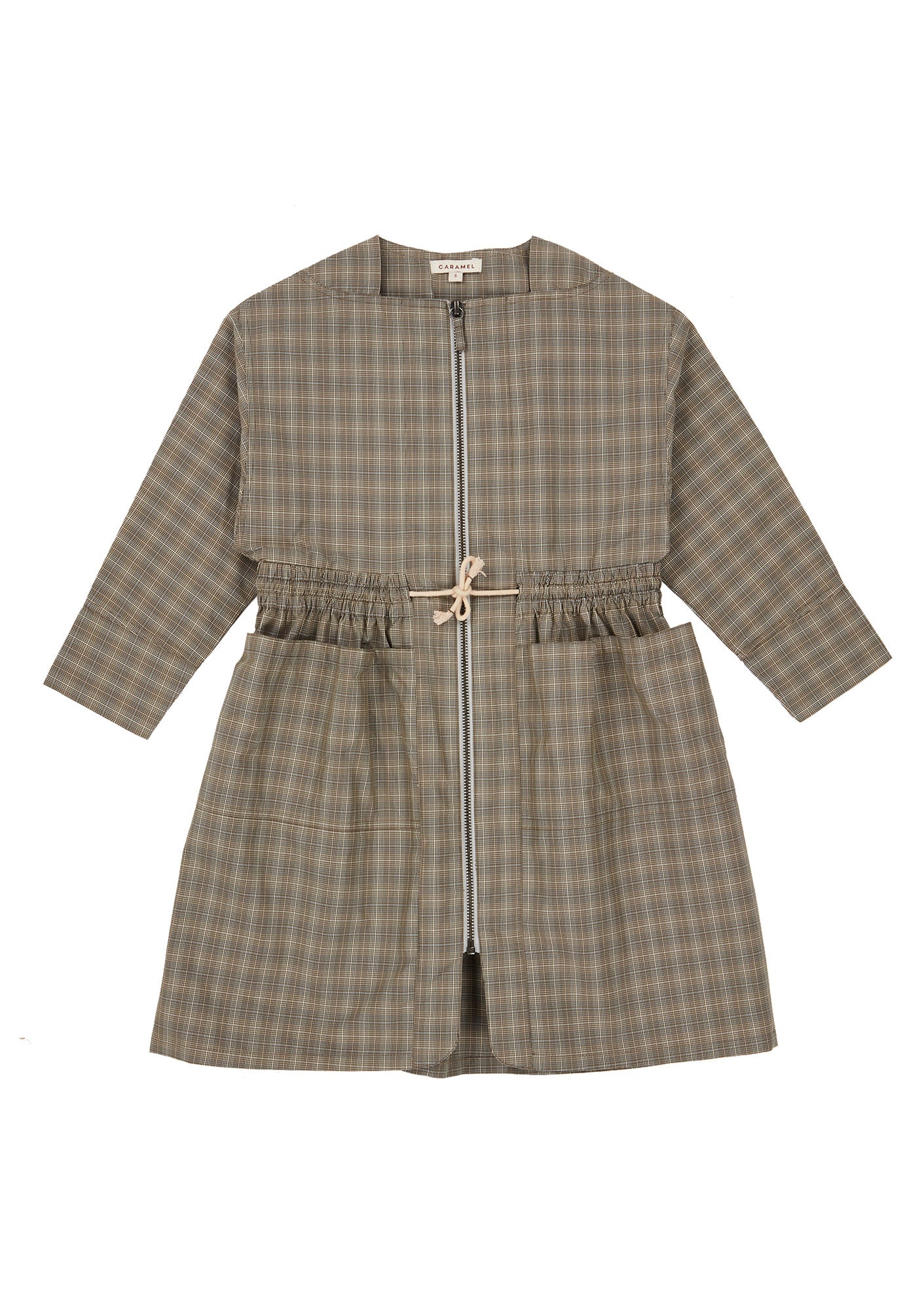 Girls Grey Check Waist Dress