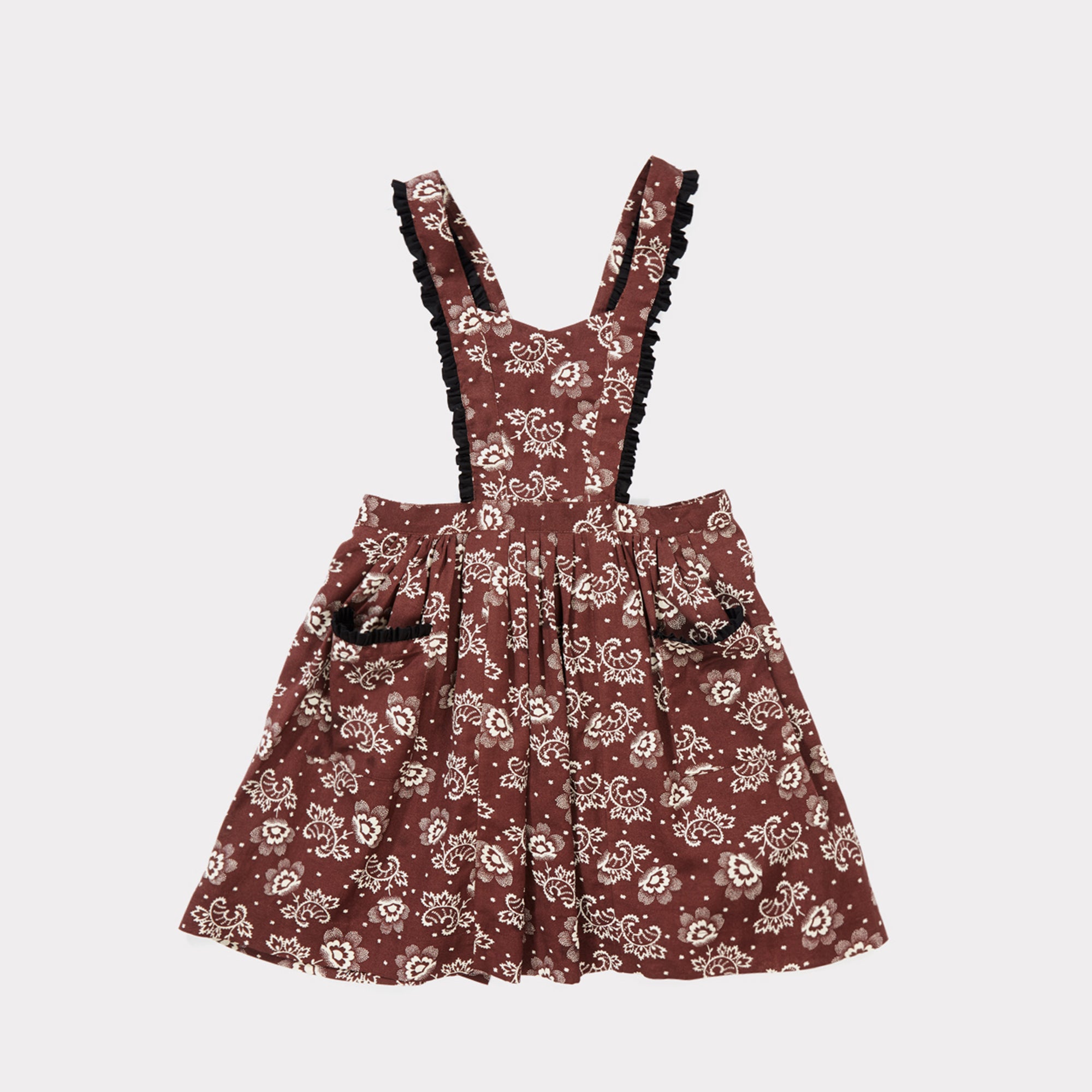 Girls Chocolate Dot Flower Print Skirt