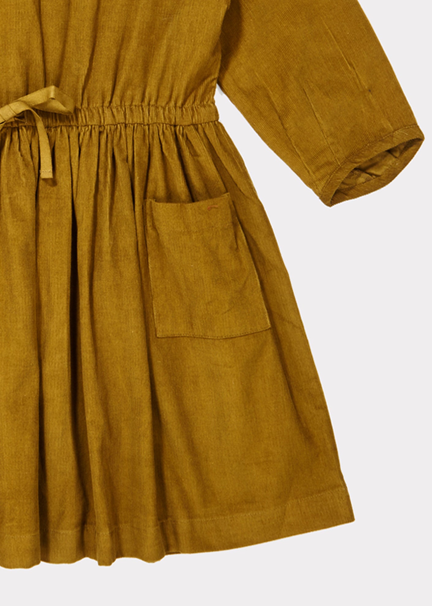 Girls Mustard Waist Cotton Dress