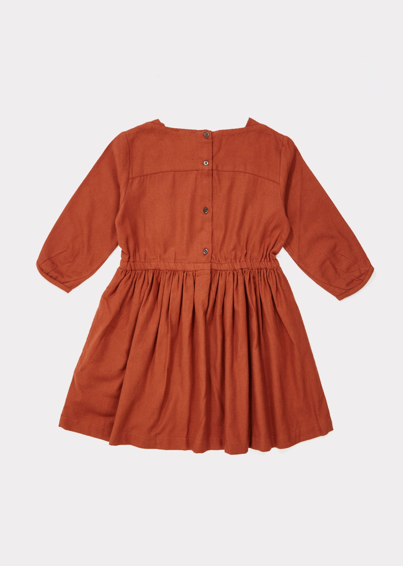 Girls Caramel Waist Cotton Dress