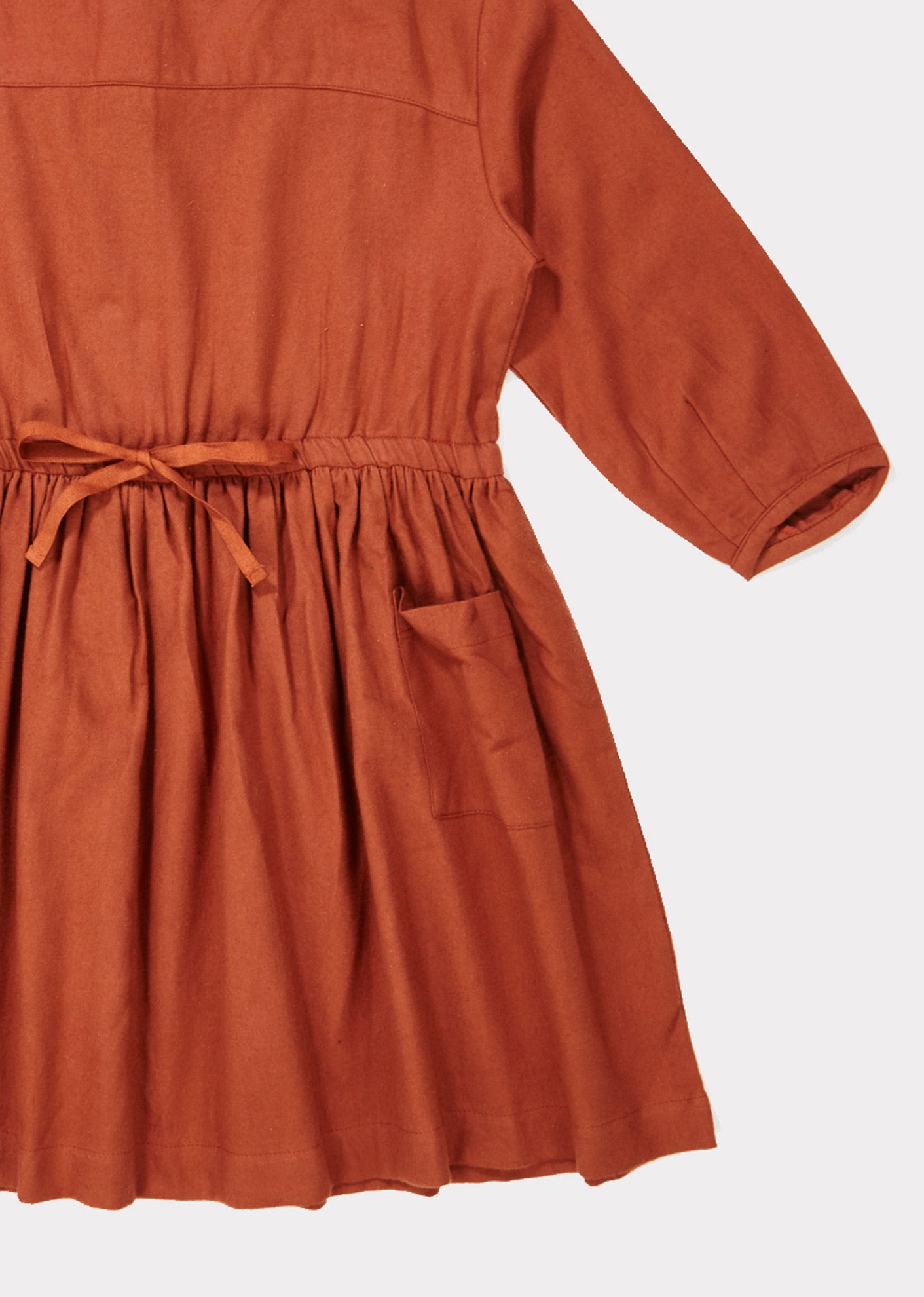 Girls Caramel Waist Cotton Dress