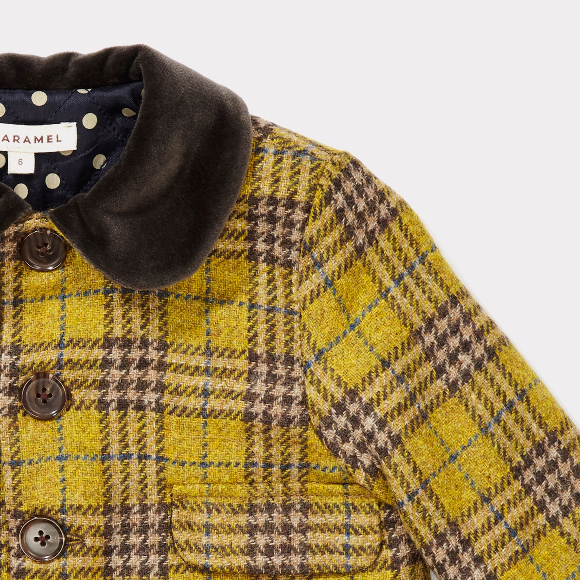 Baby Onion Check Pure New Wool Coat