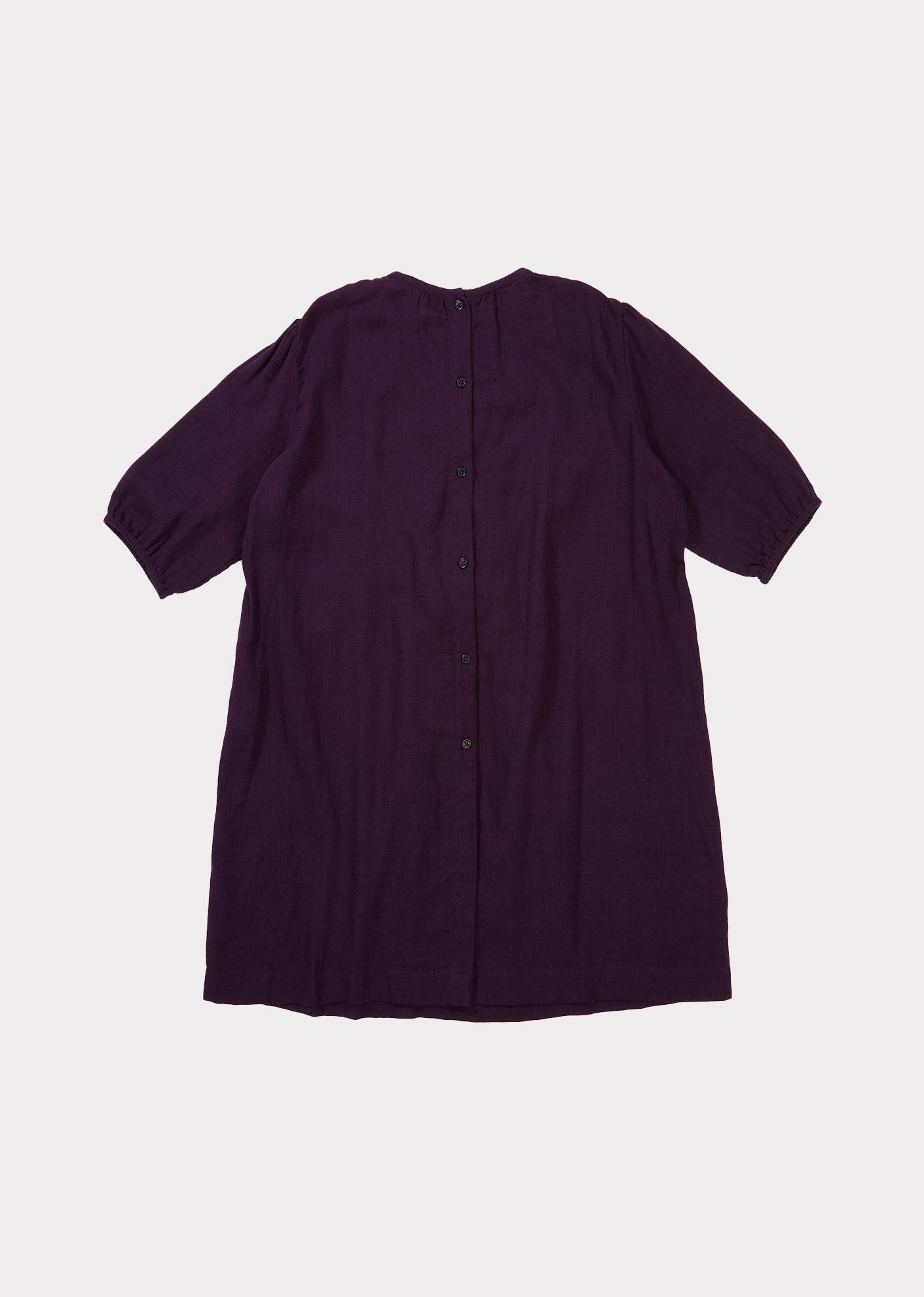 Girls Purple Embroidered Cotton Dress